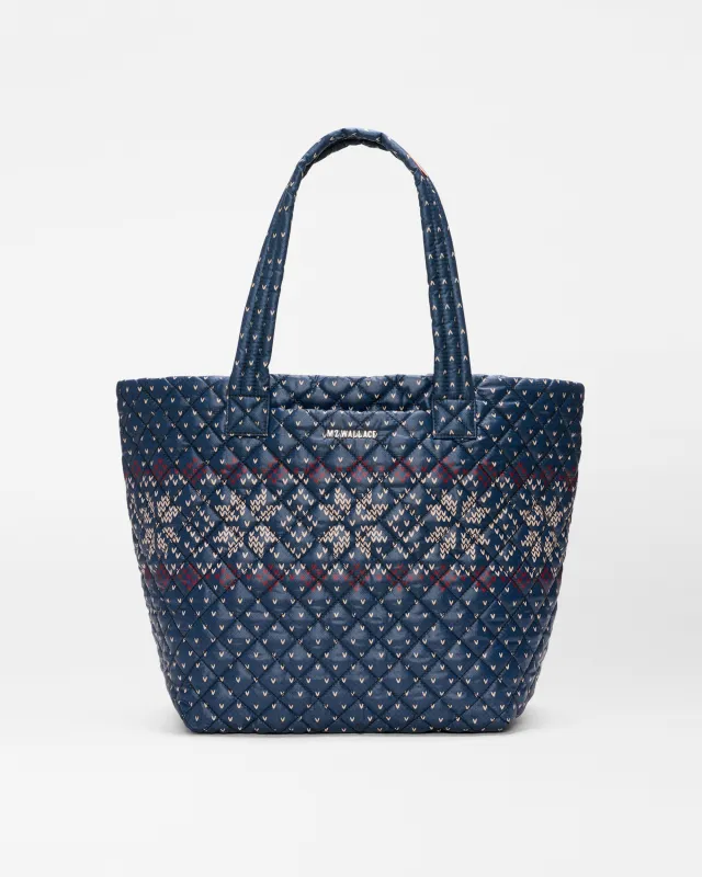 Fair Isle Print Medium Metro Tote Deluxe sold by MZ Wallace