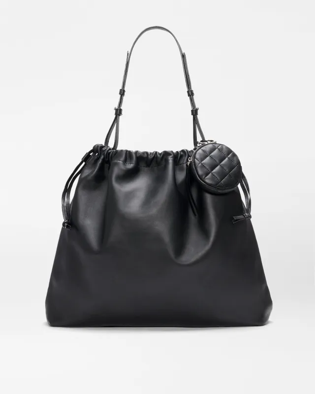 Black Quilted Leather Waverly Shoulder made by MZ Wallace