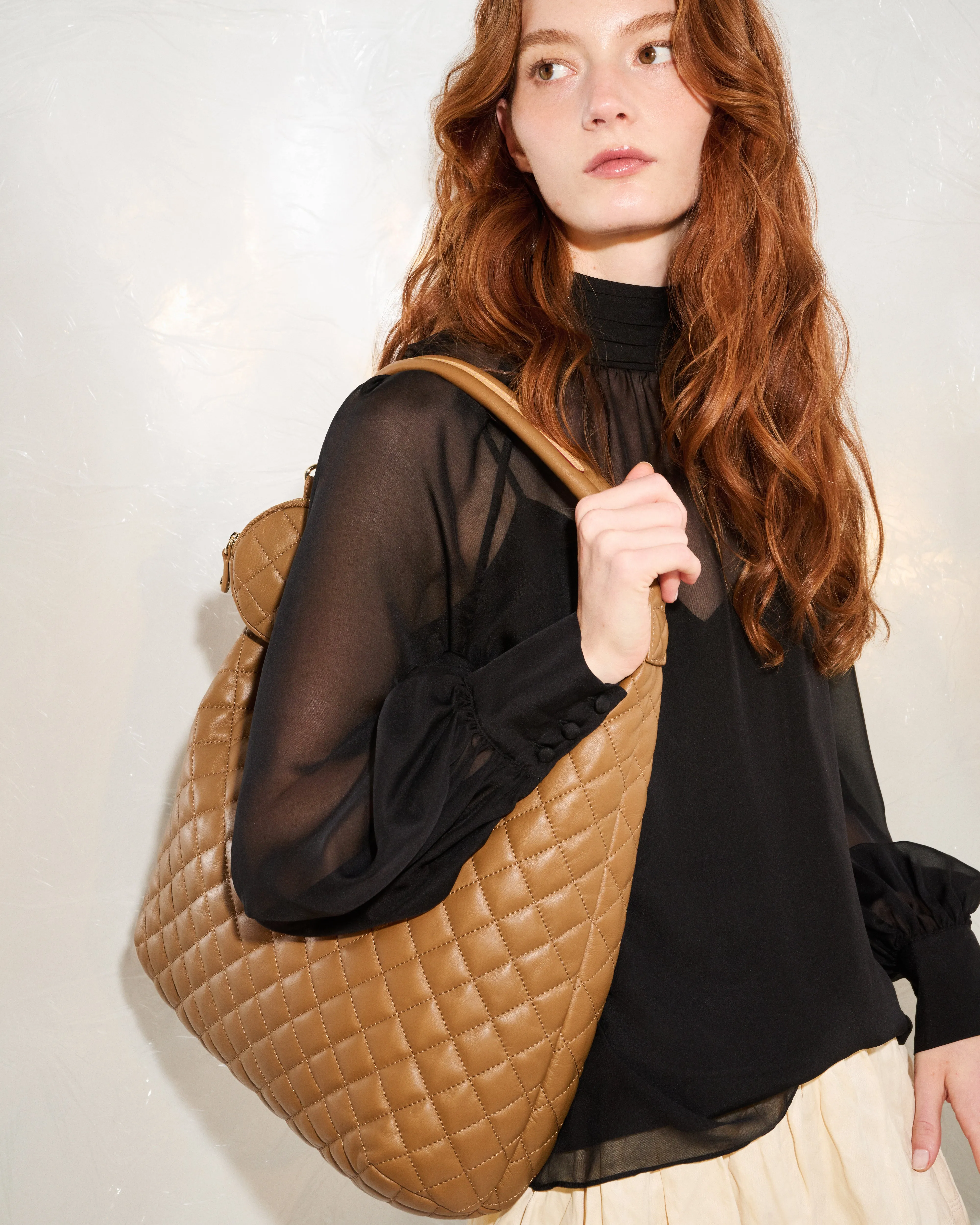 Caramel Leather Large Metro Shoulder sold by MZ Wallace product image thumbnail 2