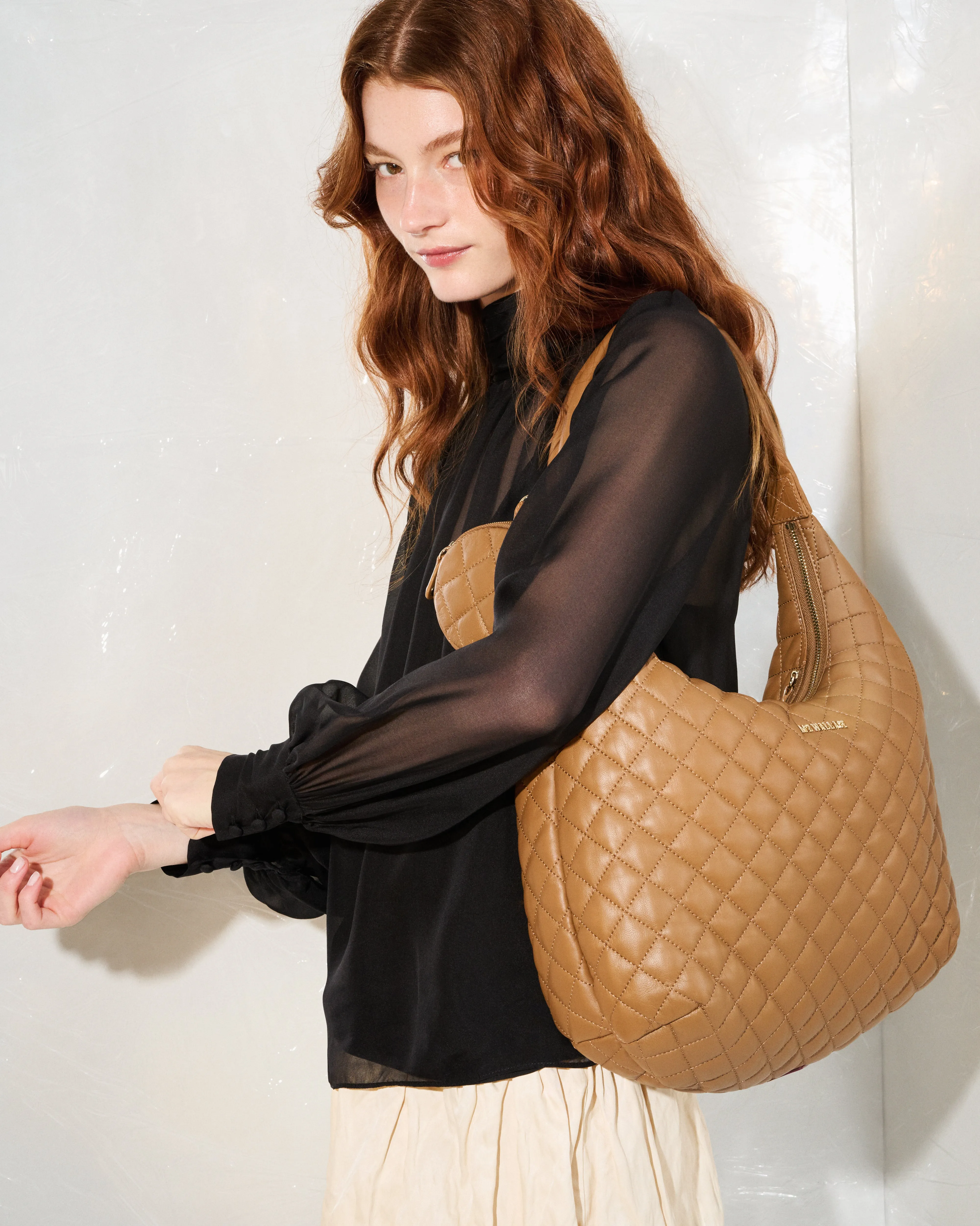 Caramel Leather Large Metro Shoulder sold by MZ Wallace product image thumbnail 5