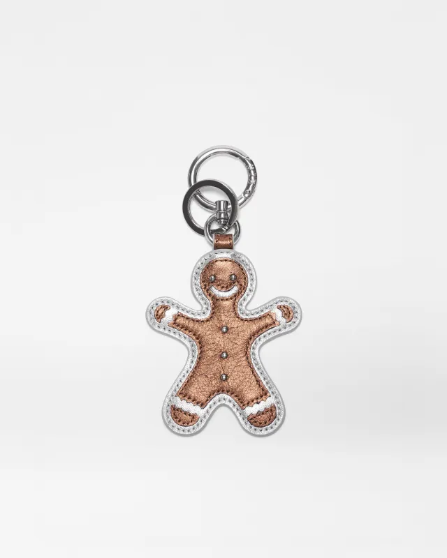Brown Leather Gingerbread Man Key Charm sold by MZ Wallace