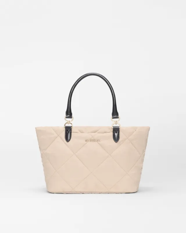 Buff/Black Small Madison E/W Tote made by MZ Wallace