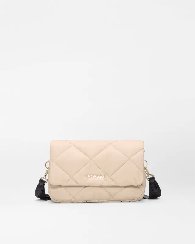 Buff/Black Madison Flap Crossbody made by MZ Wallace