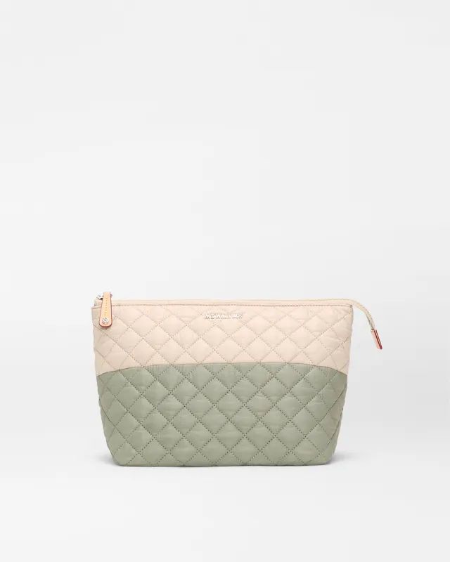 Agave Green/Buff Large Zoey Cosmetic made by MZ Wallace