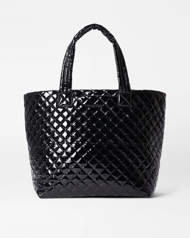 Black Lacquer Large Metro Tote Deluxe made by MZ Wallace