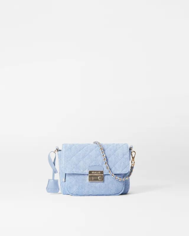 True Light Denim Small Crosby Lock Crossbody made by MZ Wallace
