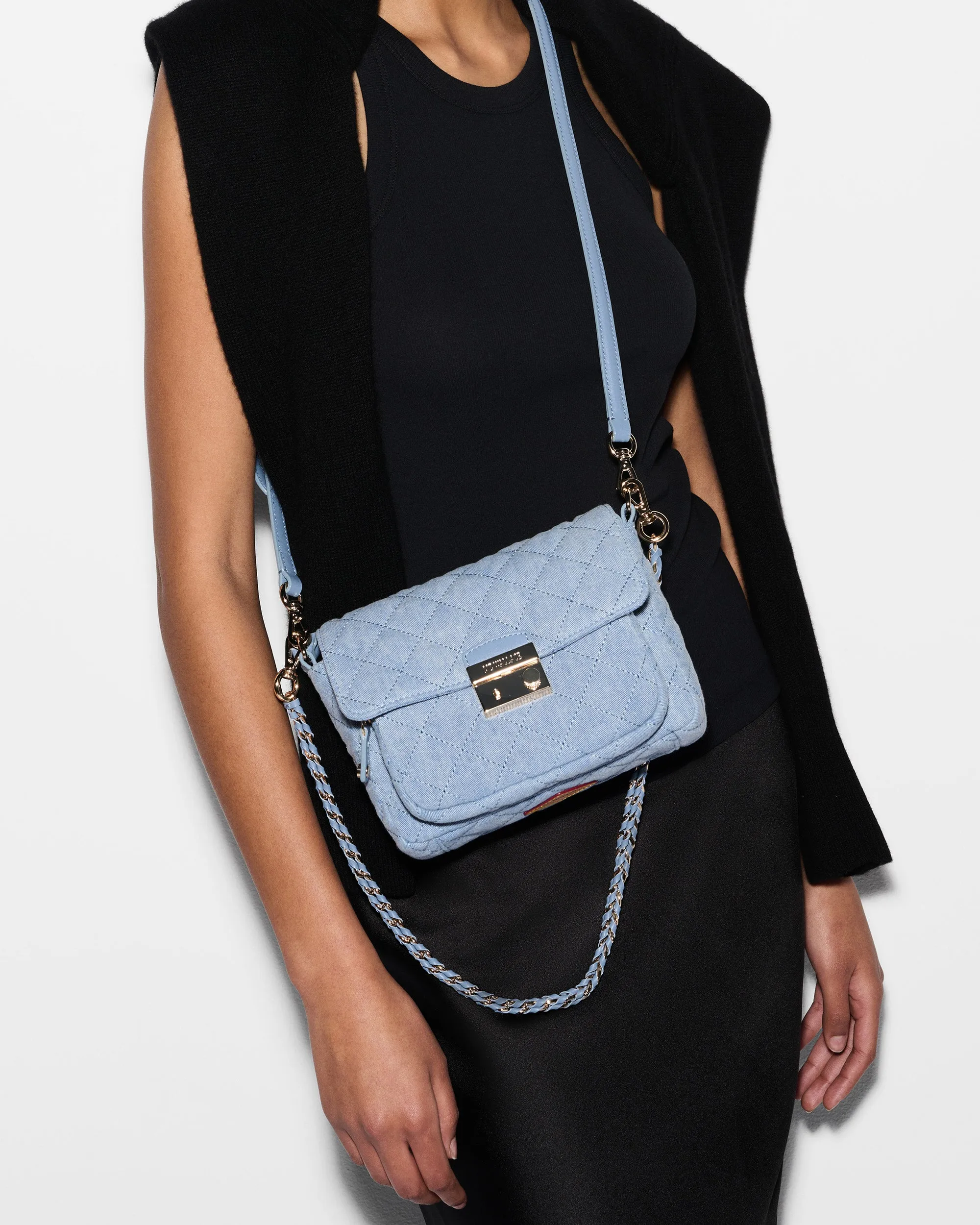 True Light Denim Small Crosby Lock Crossbody sold by MZ Wallace product image thumbnail 2