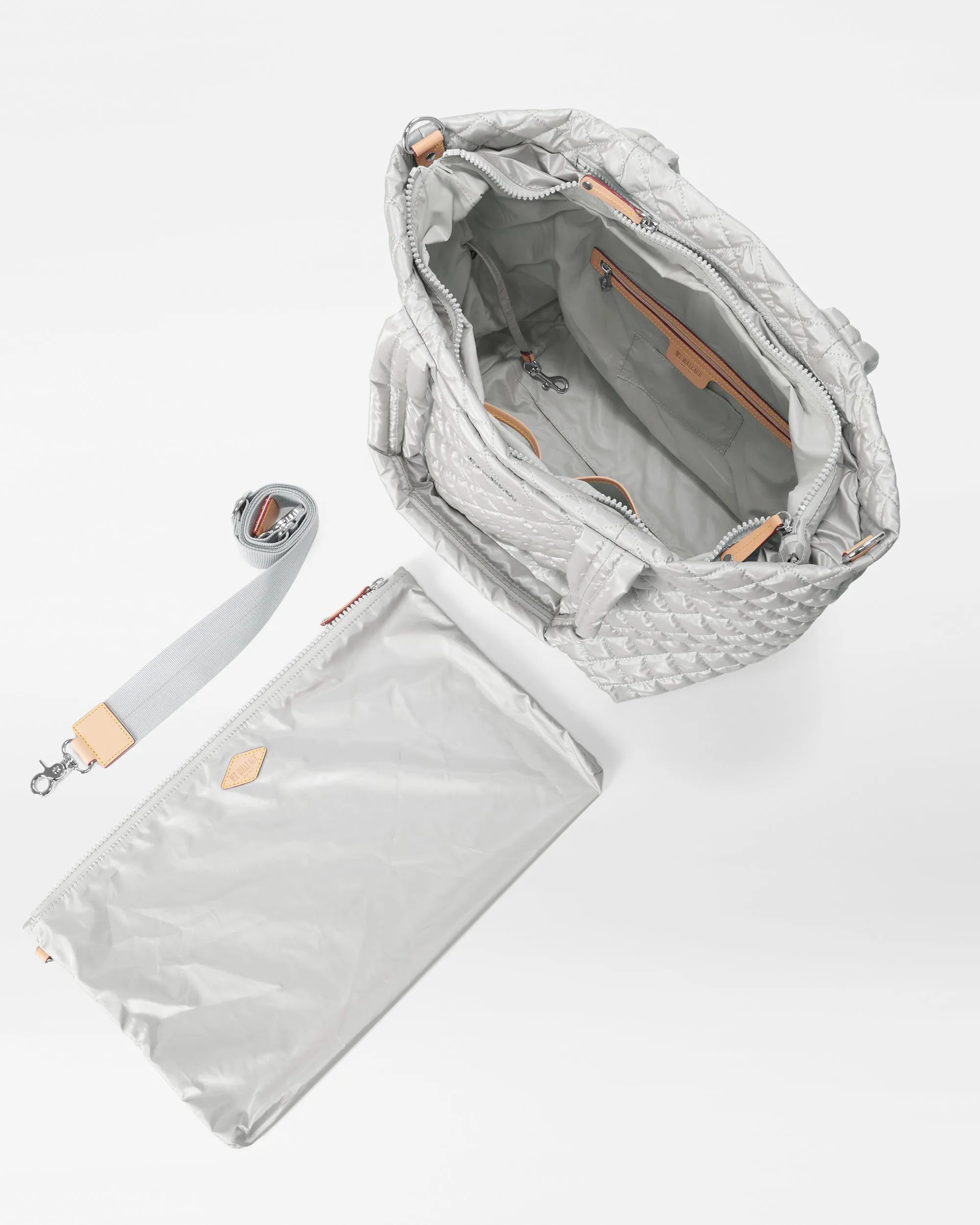 Oyster Metallic Medium Metro Tote Deluxe sold by MZ Wallace product image thumbnail 4