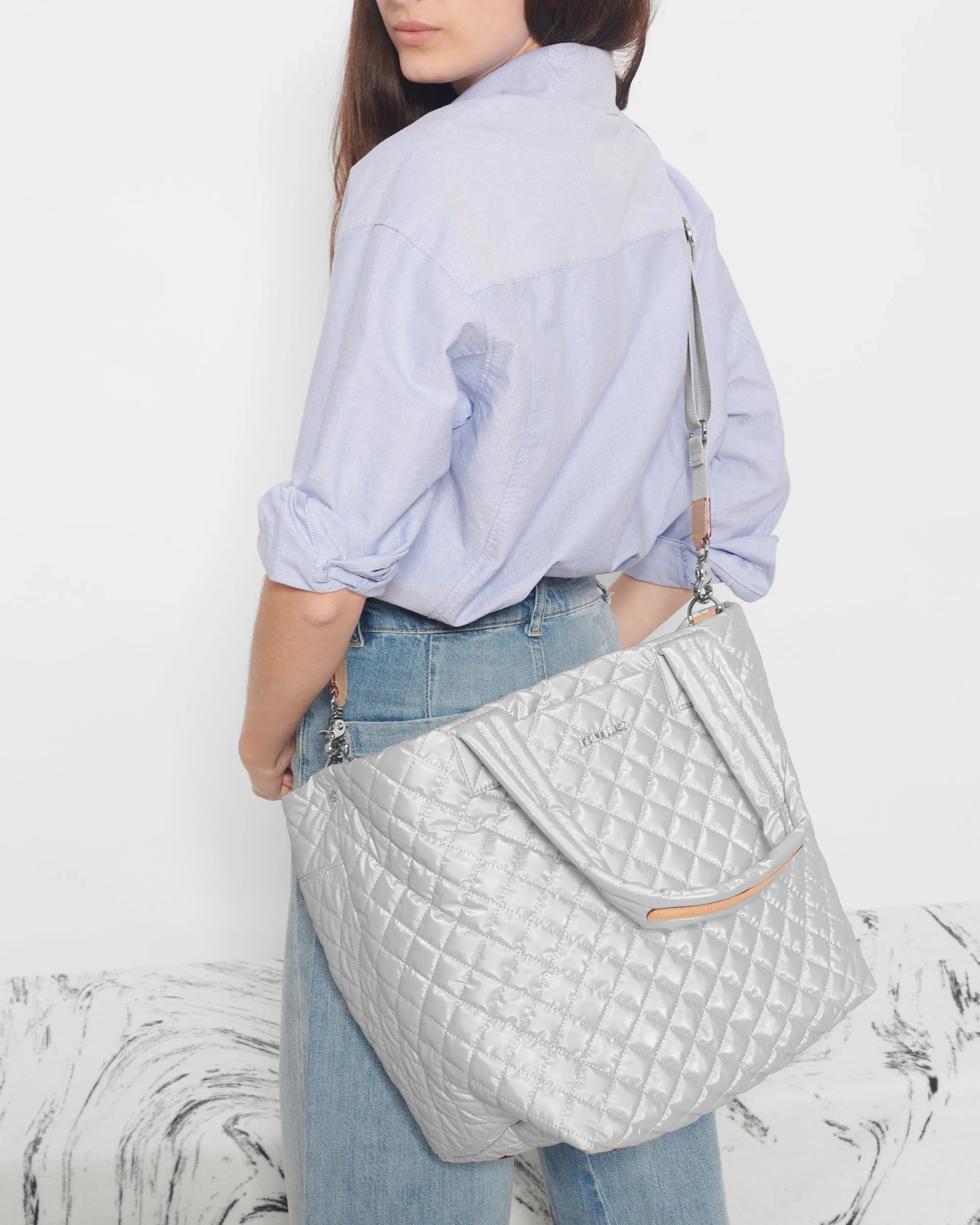 Oyster Metallic Medium Metro Tote Deluxe sold by MZ Wallace product image thumbnail 5