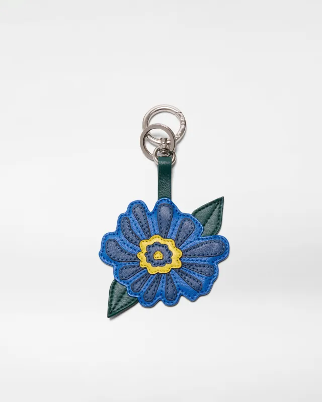 Blue Multi Leather Flower Charm made by MZ Wallace