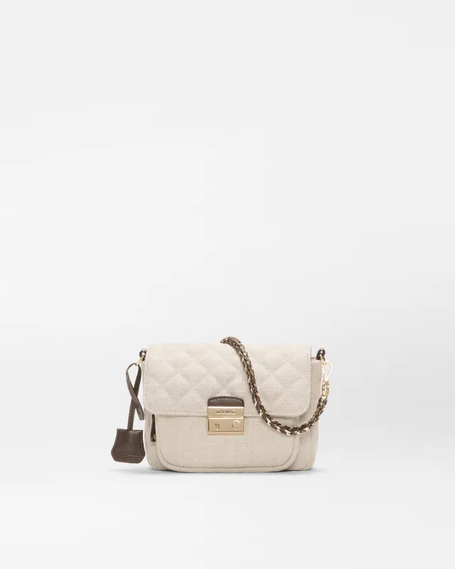 Sandy Linen Small Crosby Lock Crossbody made by MZ Wallace