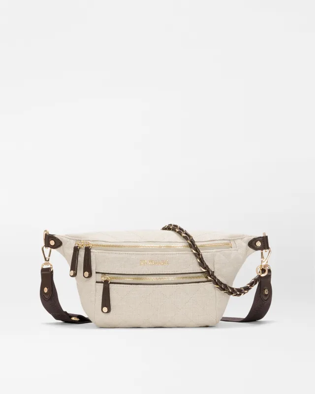 Sandy Linen Small Crosby Crossbody Sling made by MZ Wallace