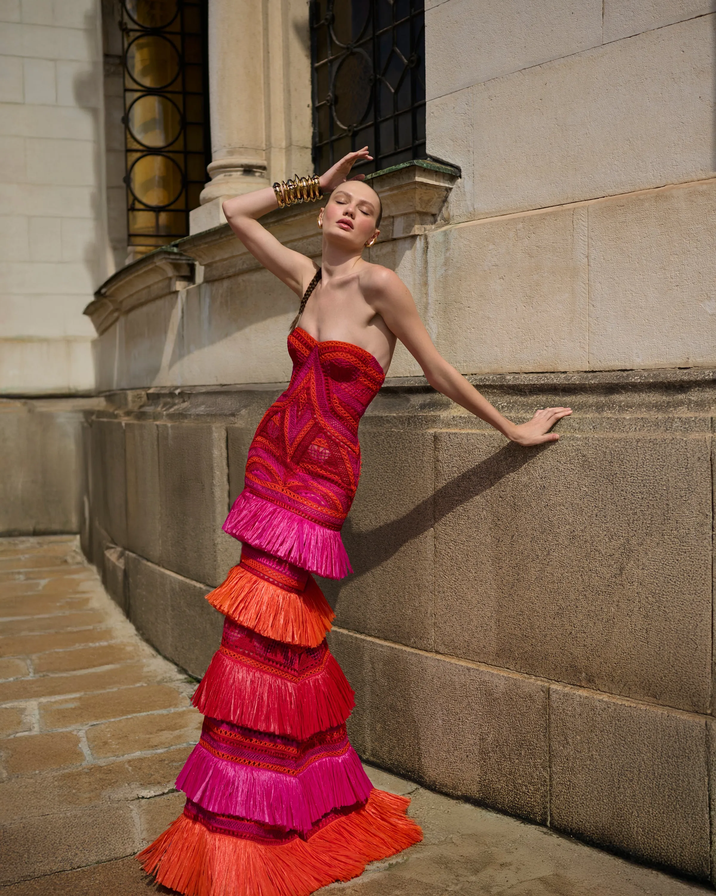 Raffia Strapless Fit and Flare Gown sold by Naeem Khan