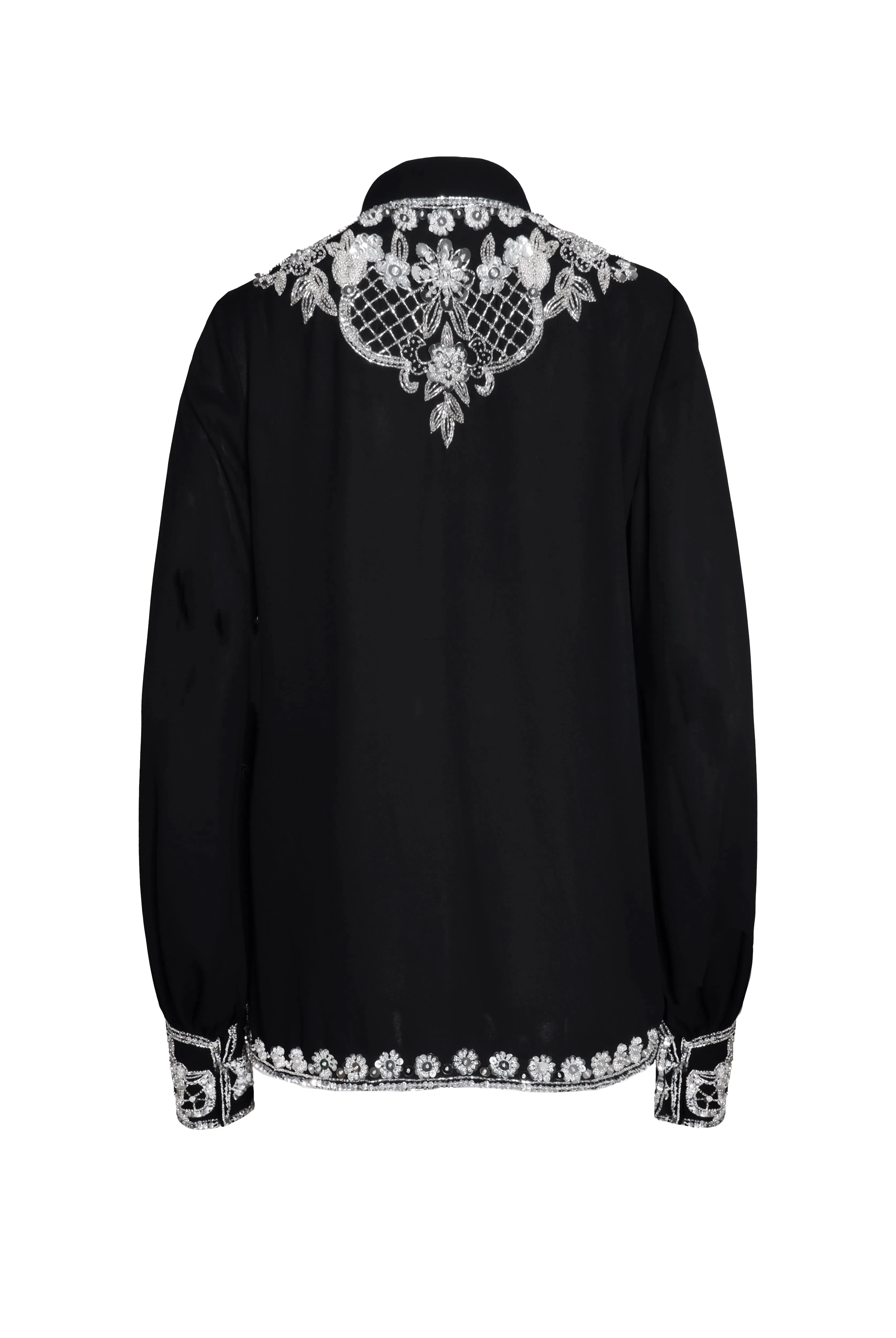 Embroidered Button Up Blouse sold by Naeem Khan product image thumbnail 3