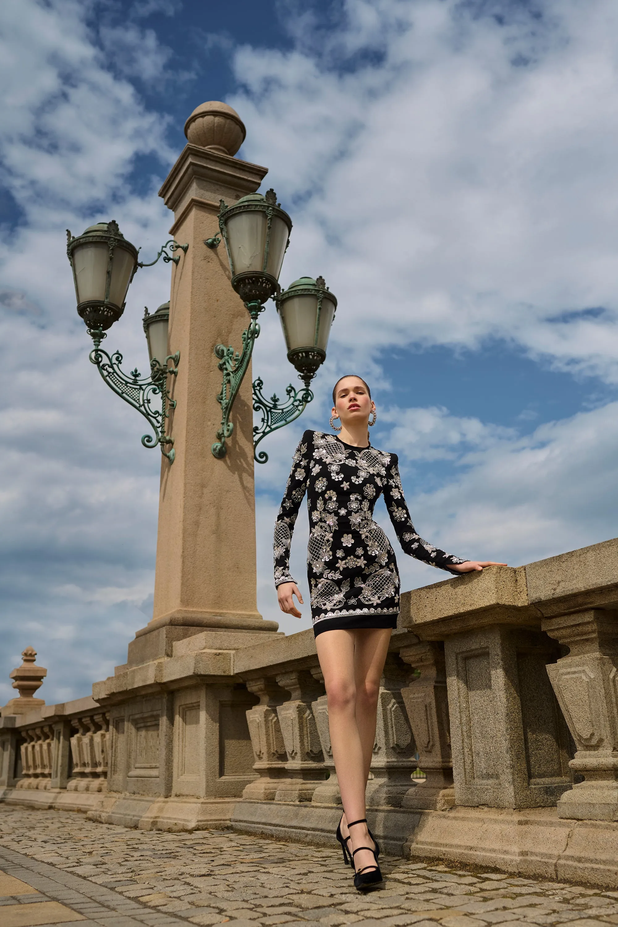 Embroidered Long Sleeve Dress sold by Naeem Khan