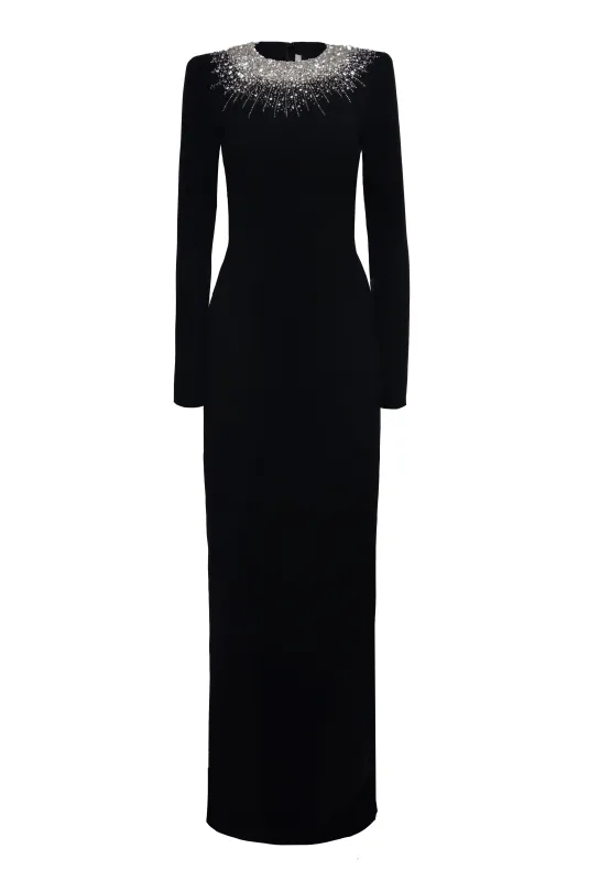 Crystal Detail Long Sleeve Gown sold by Naeem Khan