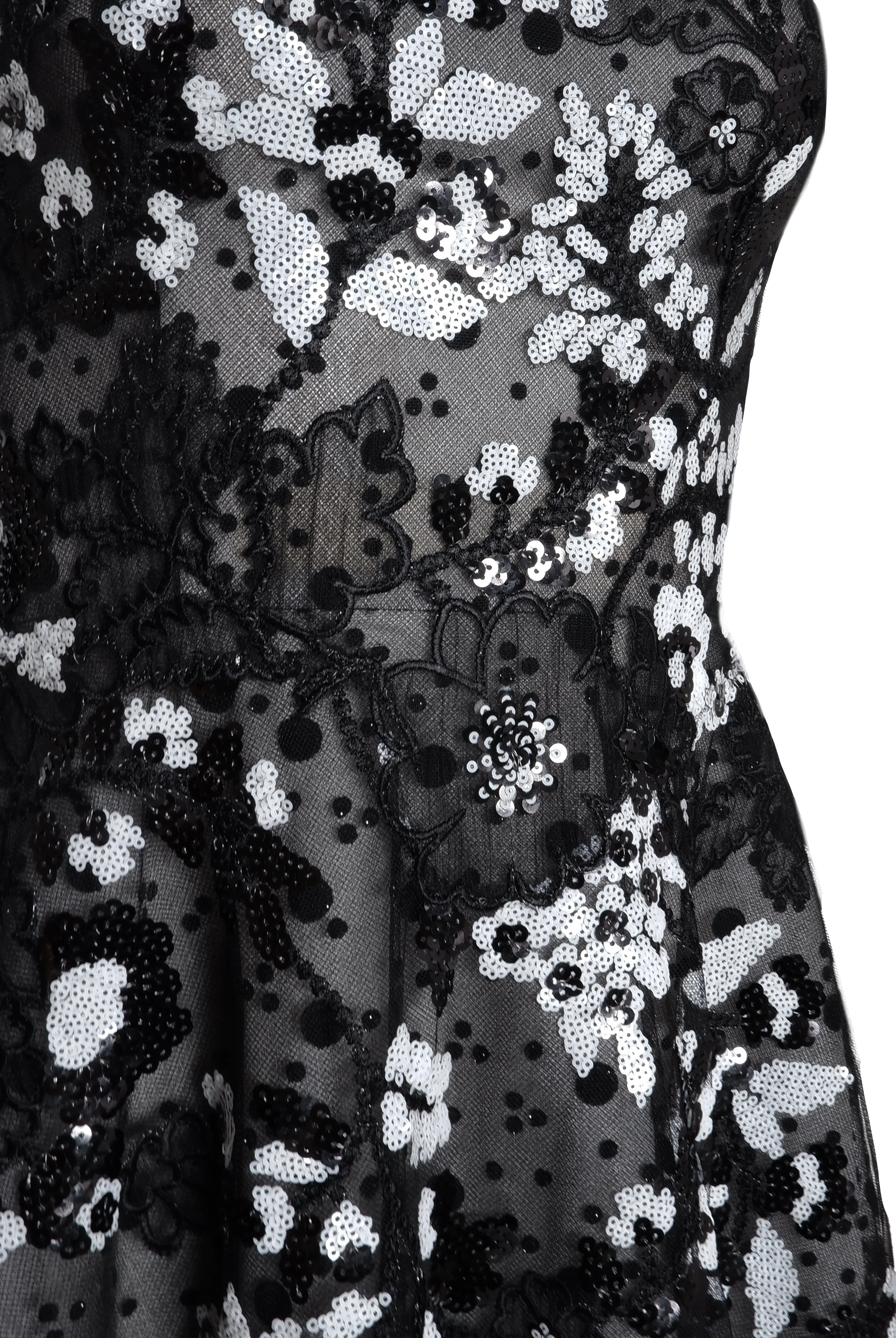 Floral Short Sleeve Illusion Neckline Cocktail Dress sold by Naeem Khan product image thumbnail 3