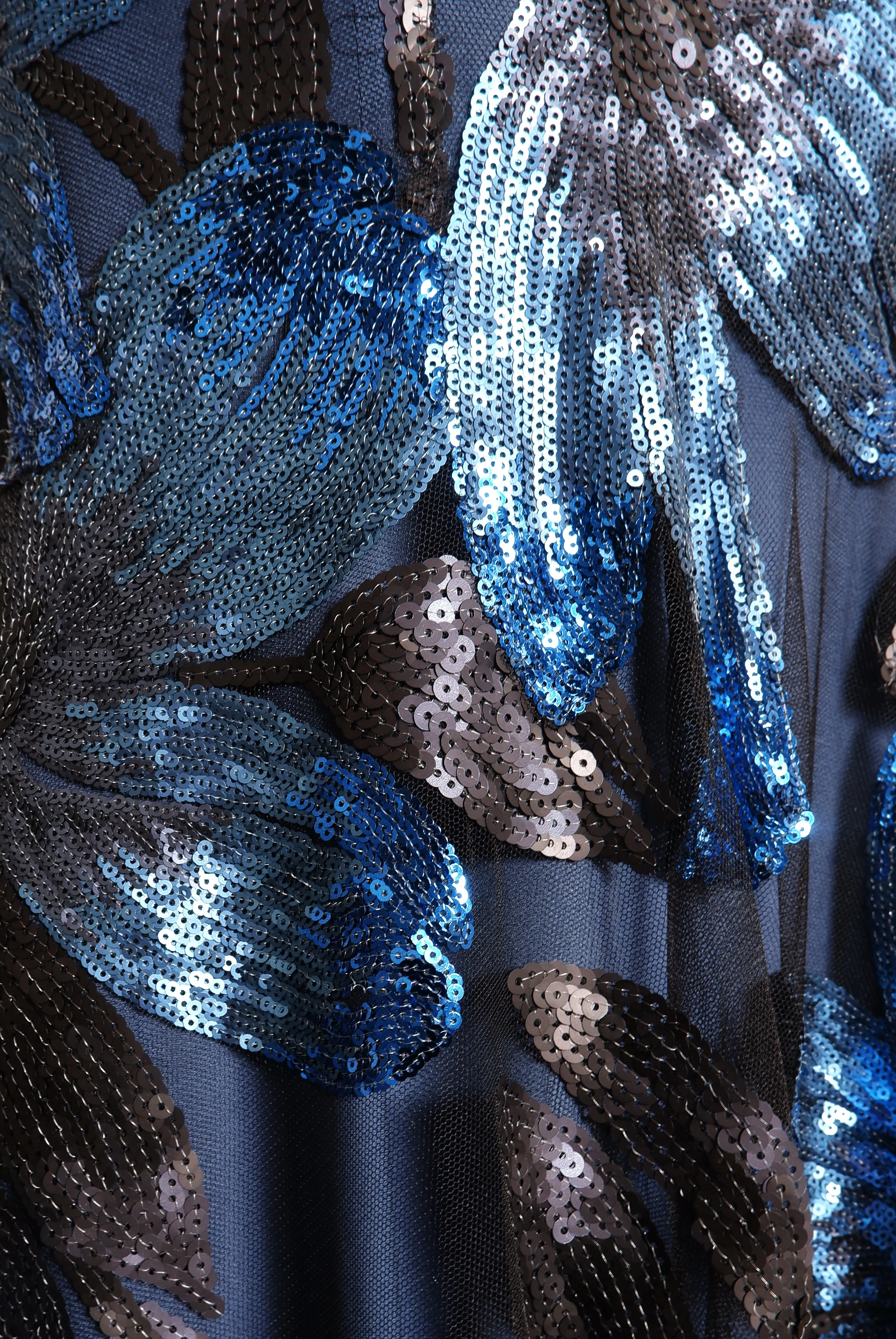 Floral Applique Long Sleeve Crew Neck Gown sold by Naeem Khan product image thumbnail 3