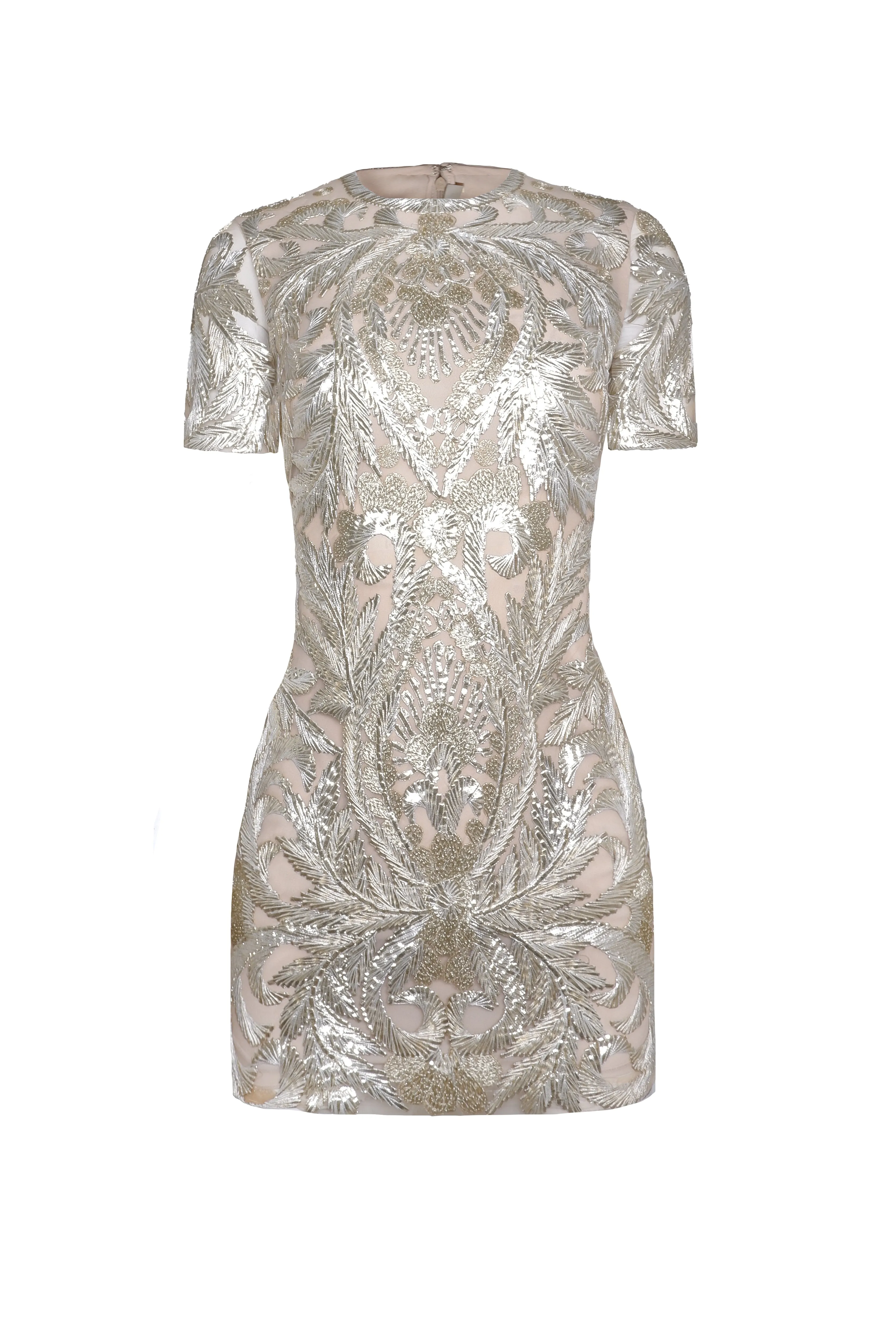 Thread Work Short Sleeve Dress sold by Naeem Khan