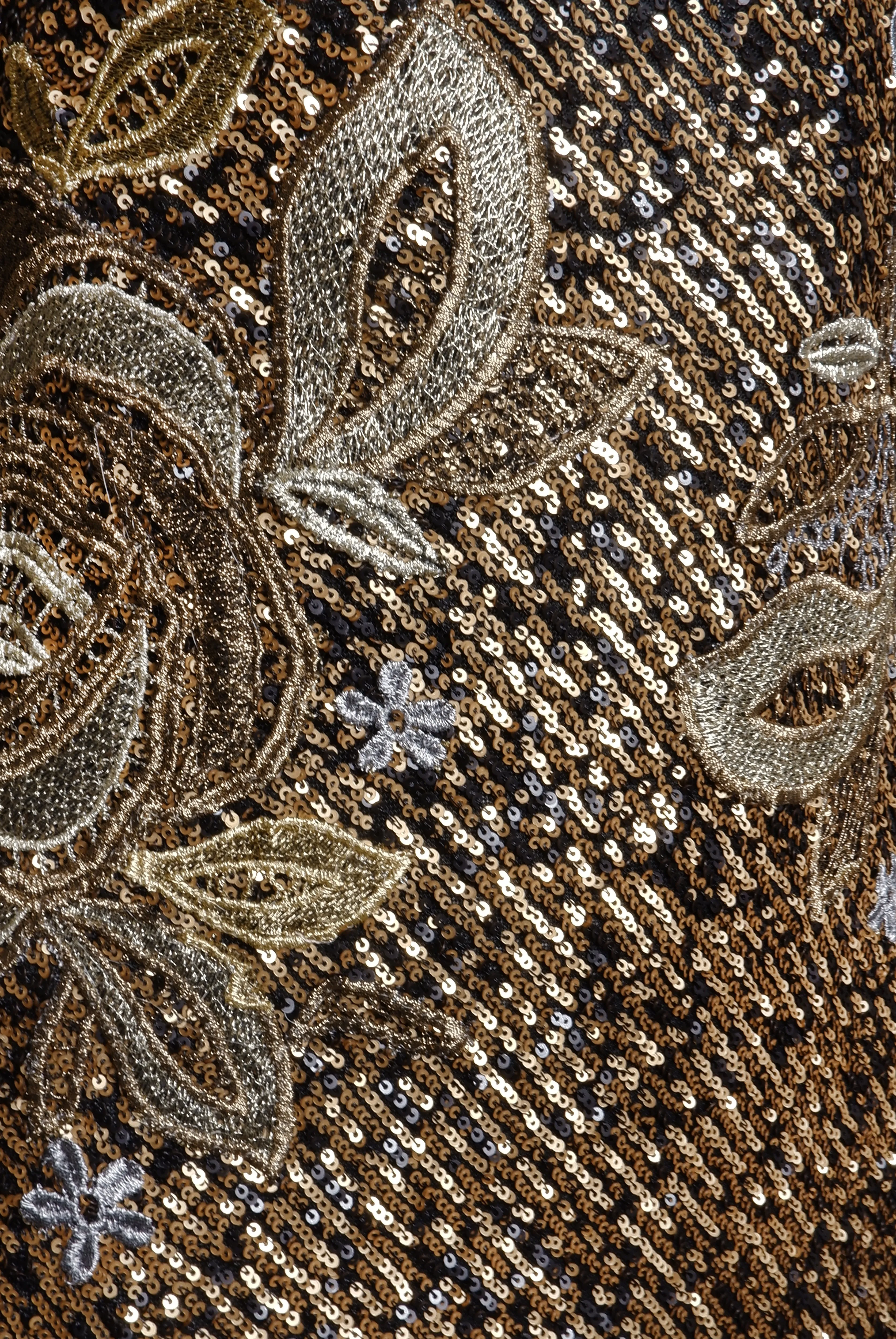 Stretch Sequin Halter Floral Applique Gown sold by Naeem Khan product image thumbnail 3