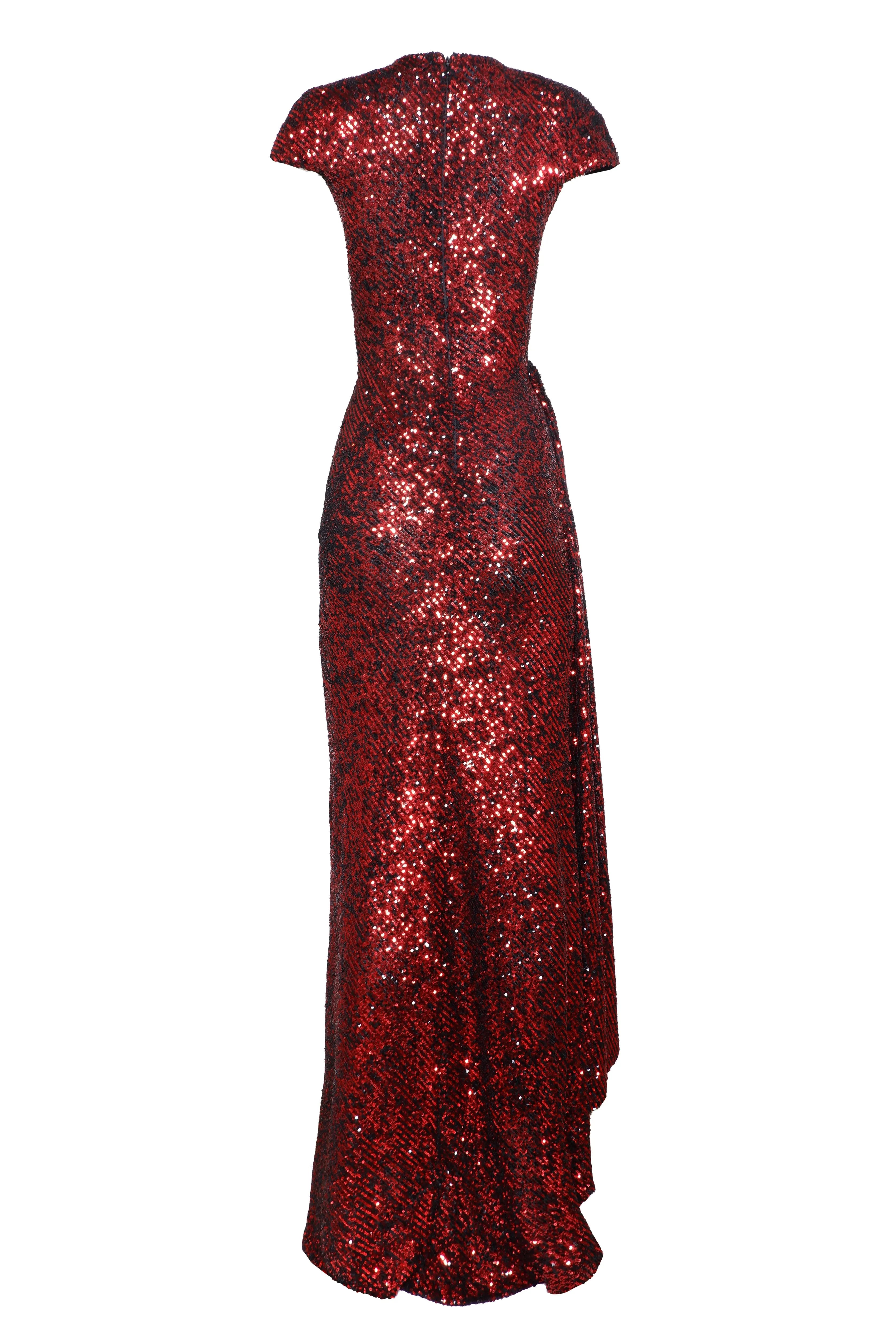 Stretch Sequin Draped Cap Sleeve Gown sold by Naeem Khan product image thumbnail 2