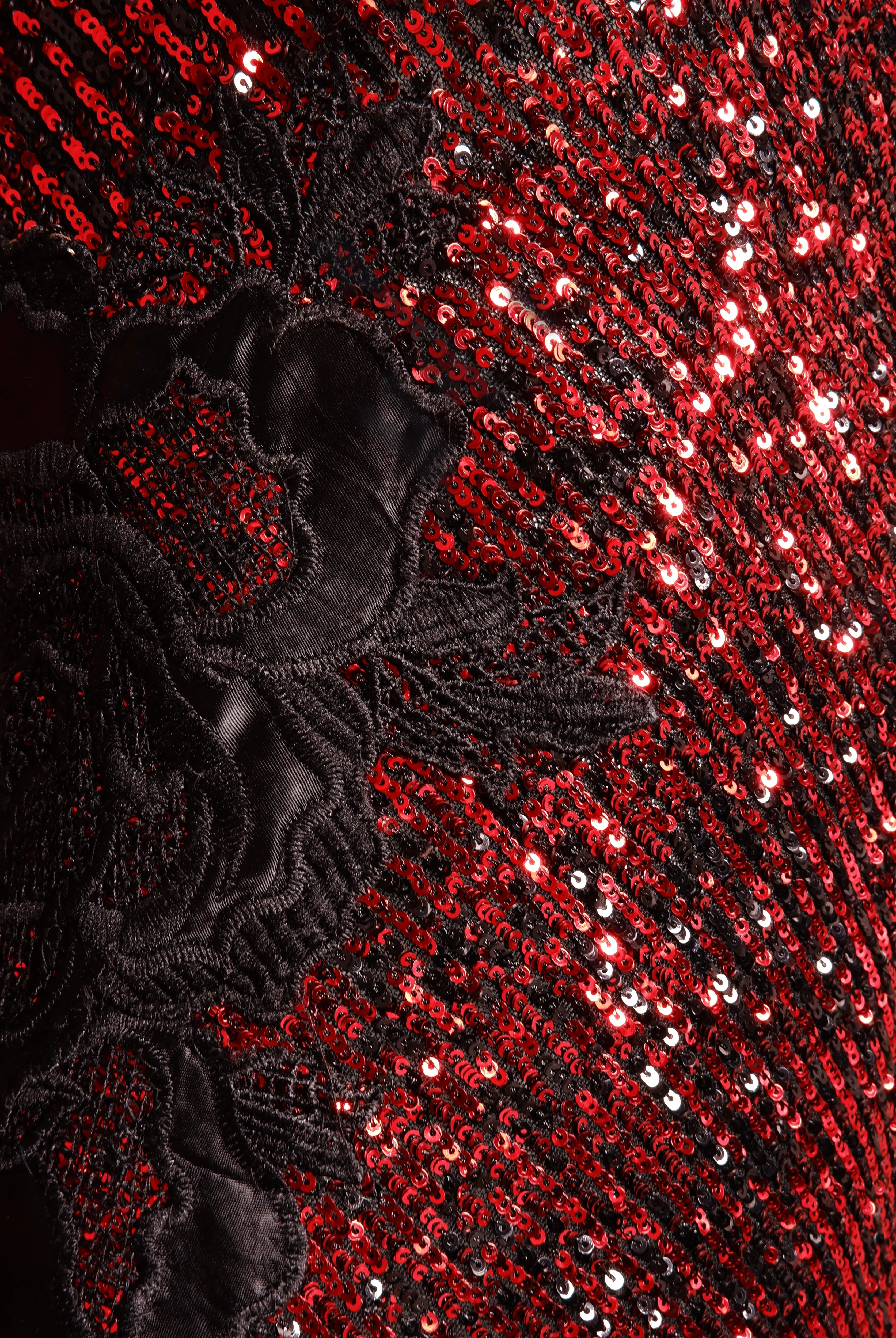 Stretch Sequin One Shoulder Lace Applique Gown sold by Naeem Khan product image thumbnail 3