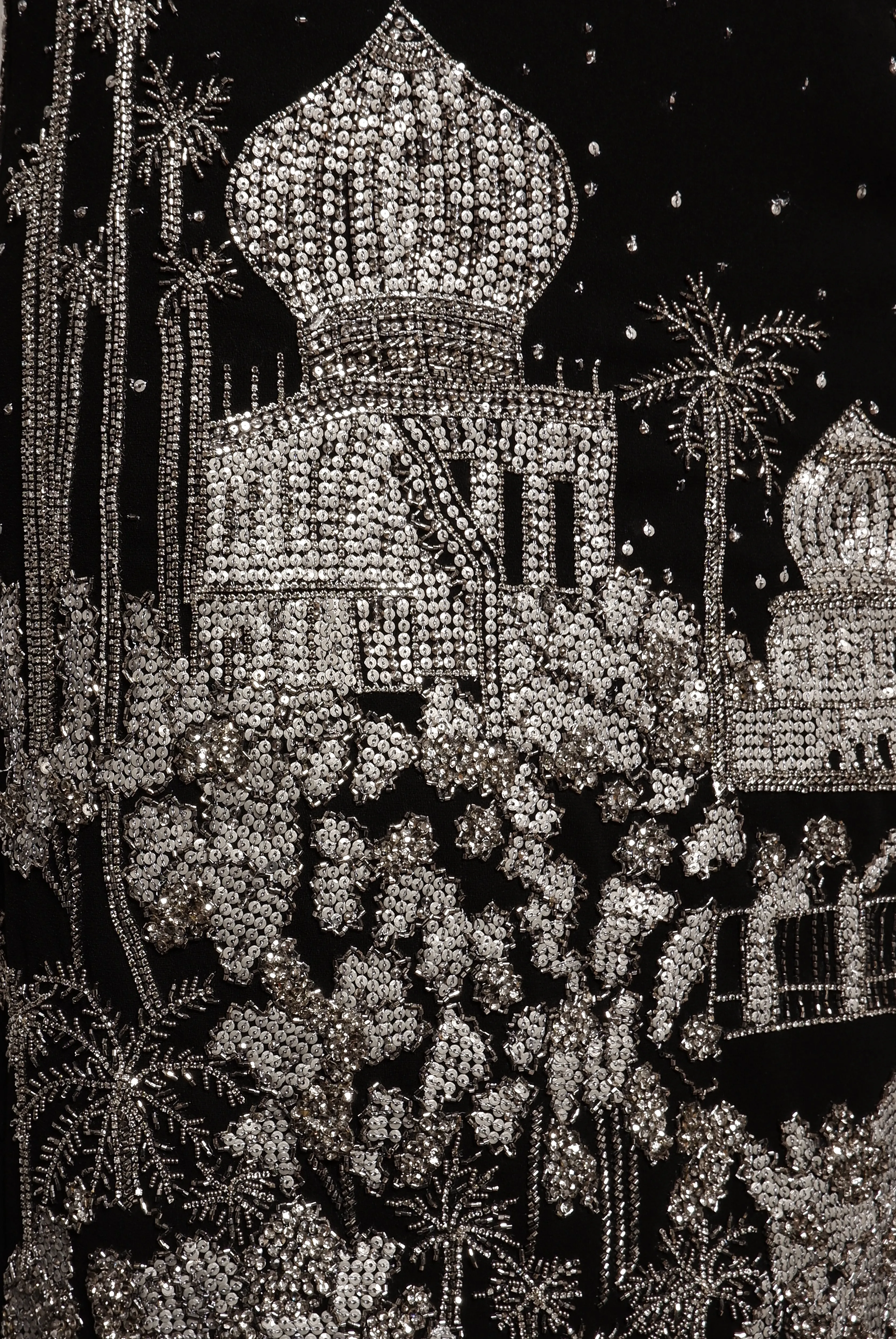 EMBROIDERED SHORT SLEEVE TEA-LENGTH DRESS sold by Naeem Khan product image thumbnail 3
