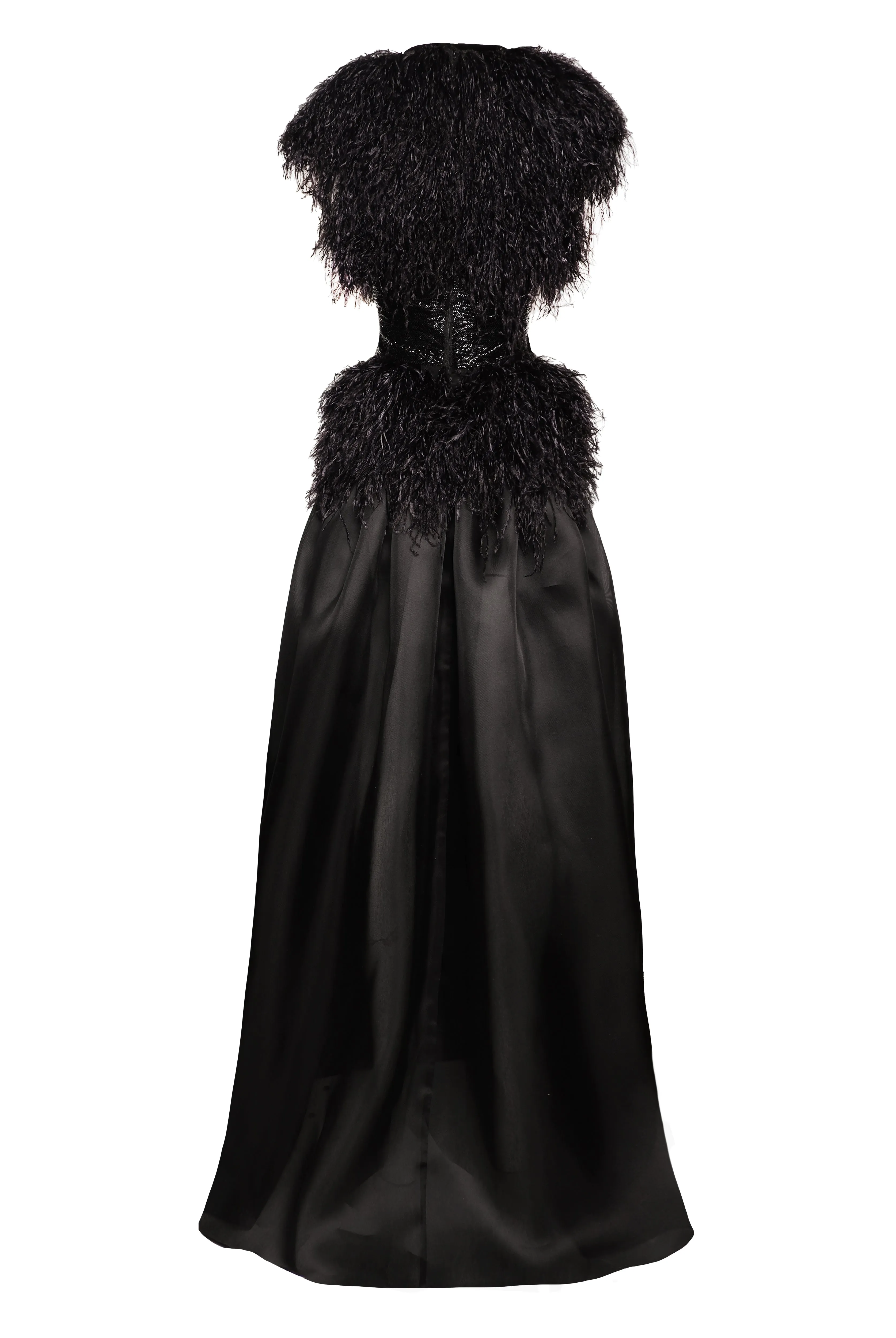 FEATHER BODICE GOWN WITH BEADED BELT sold by Naeem Khan product image thumbnail 3
