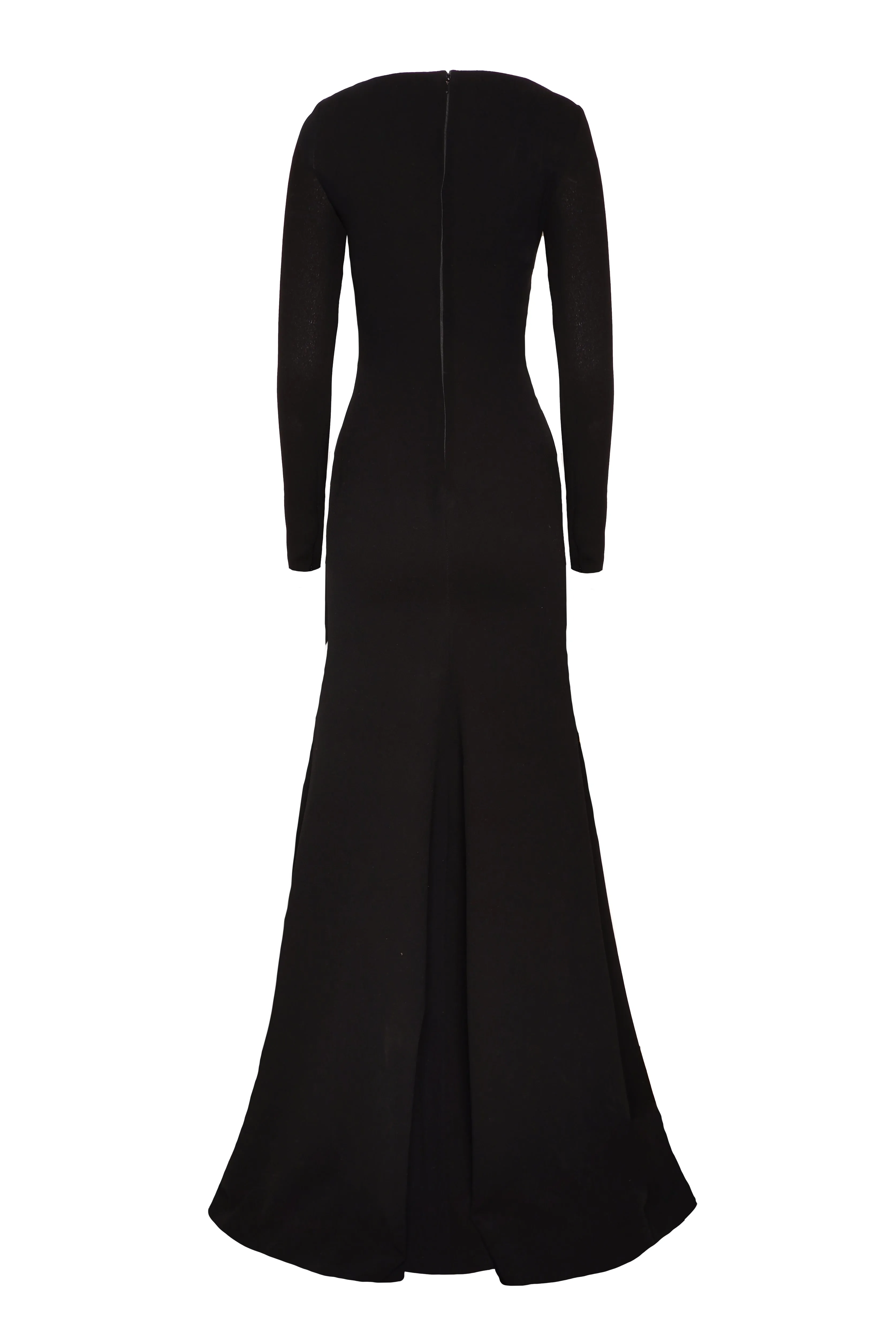EMBROIDERED BOAT NECK LONG SLEEVE FIT-AND-FLARE GOWN sold by Naeem Khan product image thumbnail 3