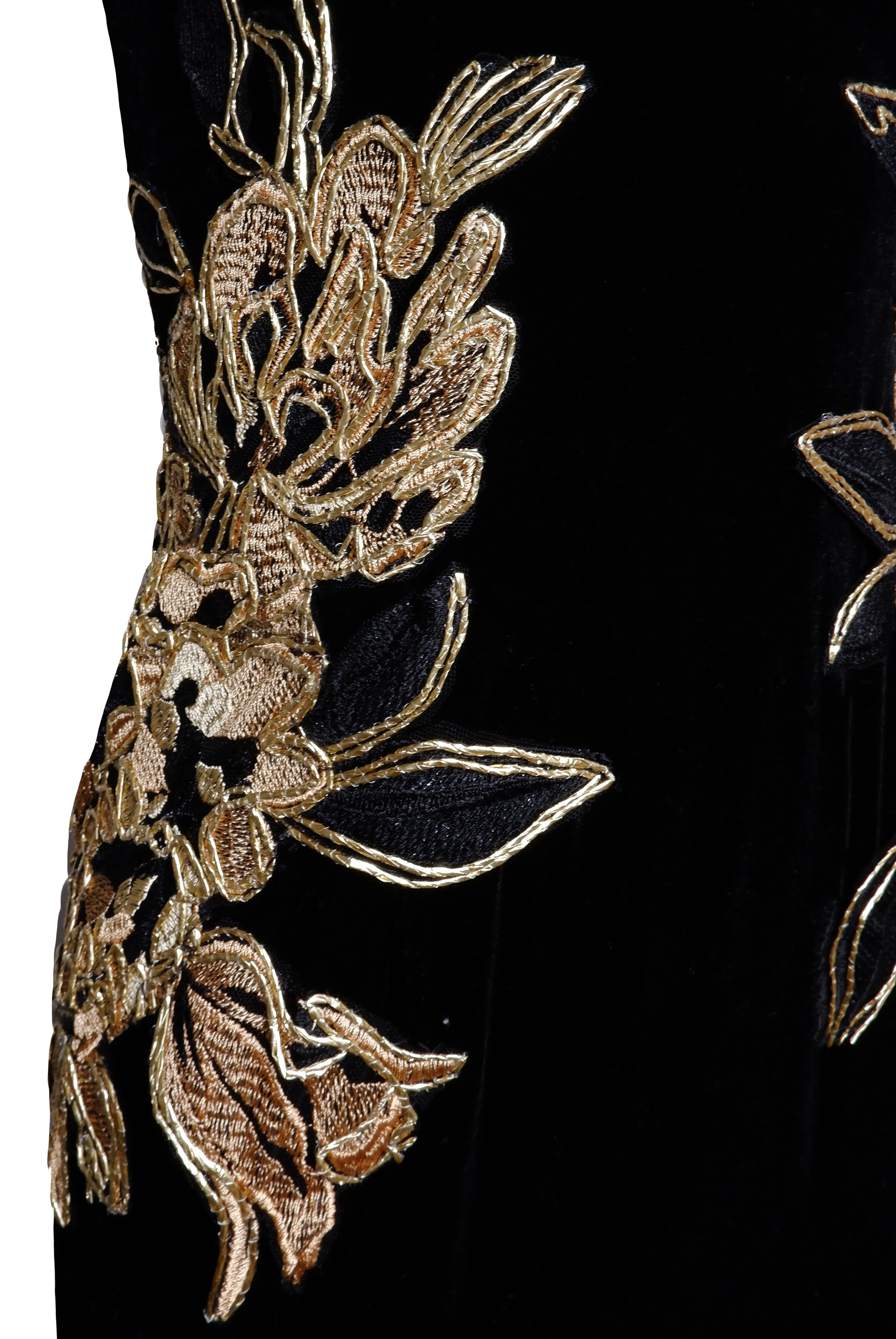 HALTER FIT-AND-FLARE GOWN WITH FLORAL APPLIQUE sold by Naeem Khan product image thumbnail 3