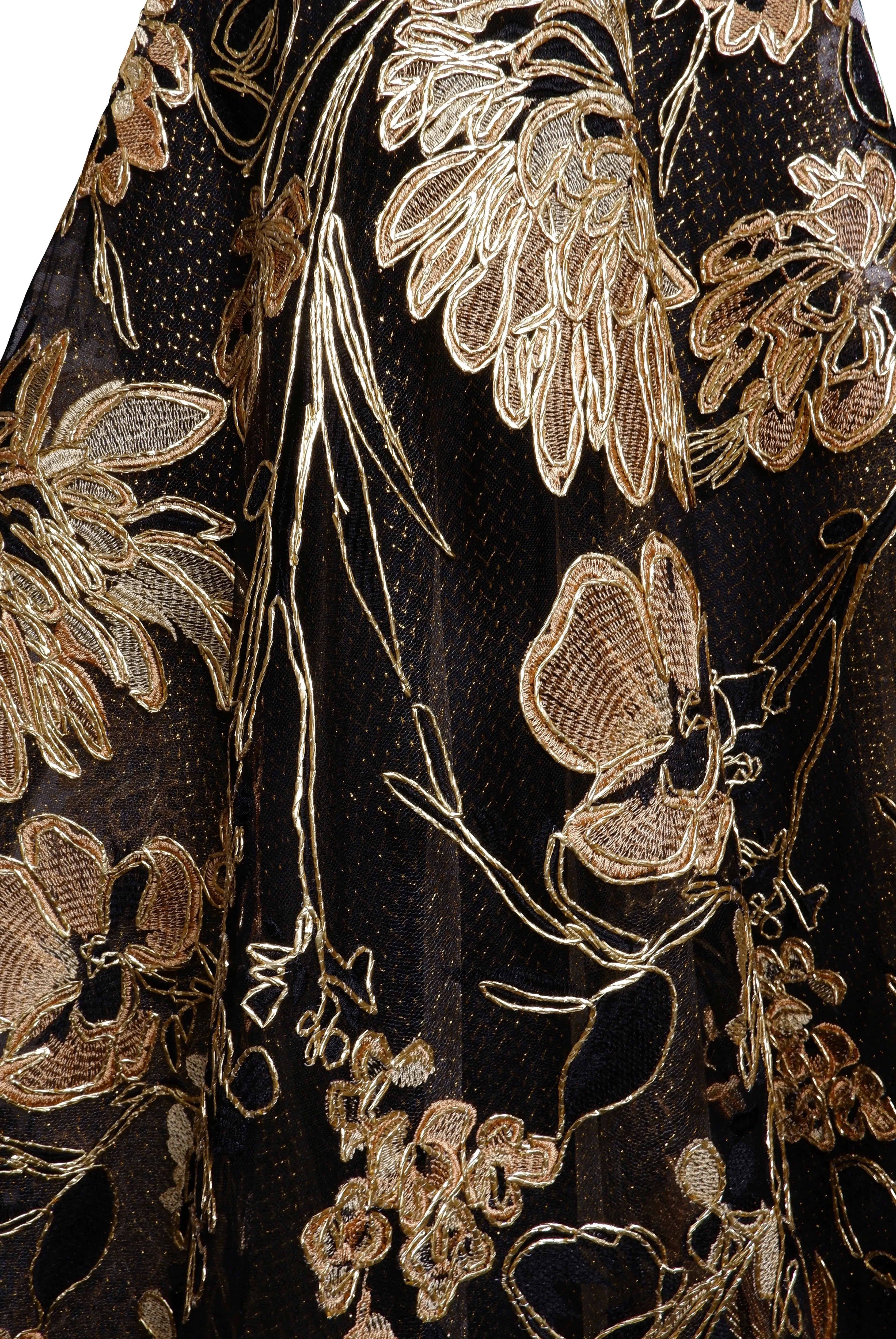 METALLIC RAFFIA JEWEL NECK SHORT SLEEVE GOWN sold by Naeem Khan product image thumbnail 4