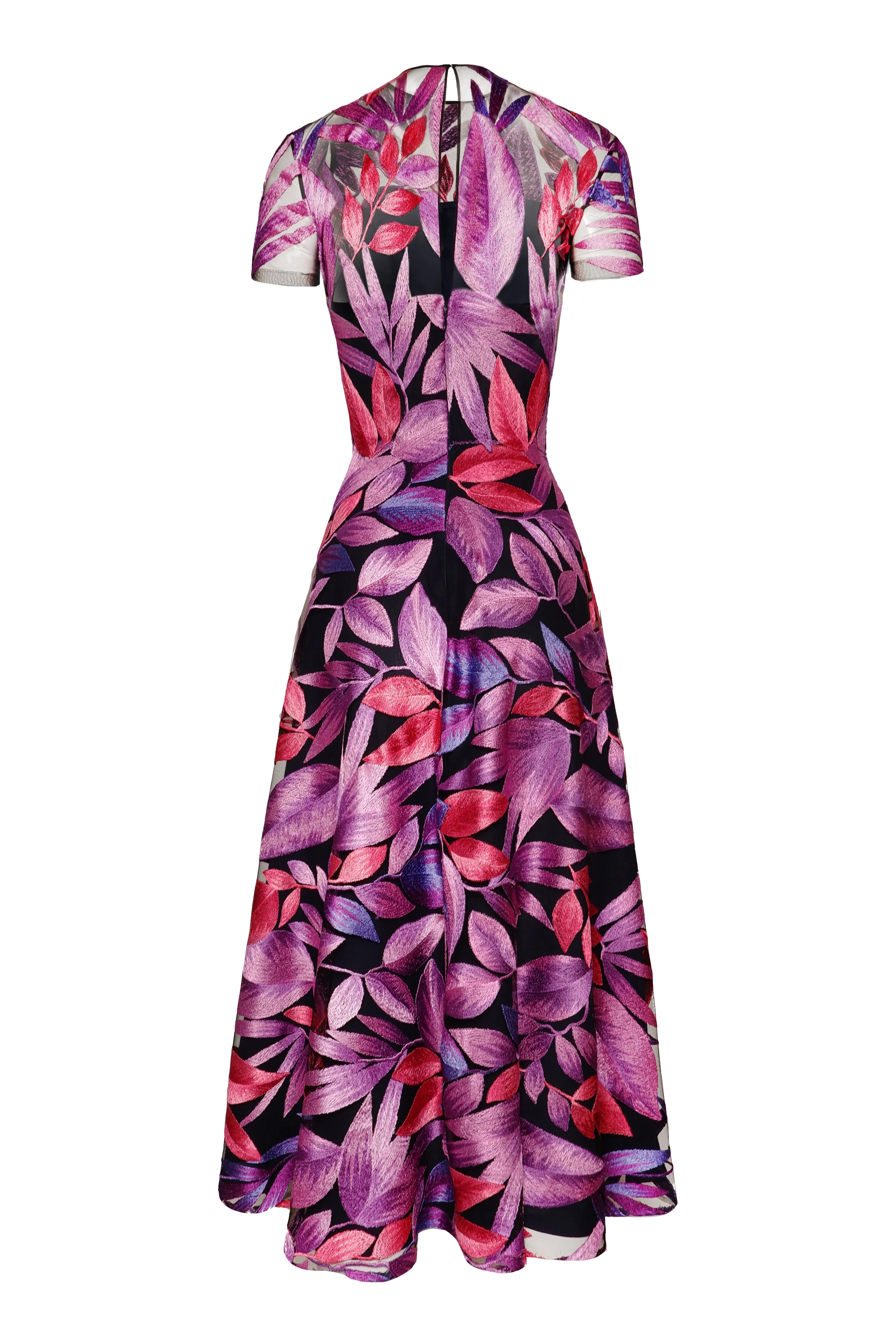 JEWEL NECK SHORT SLEEVE TEA-LENGTH DRESS sold by Naeem Khan product image thumbnail 2