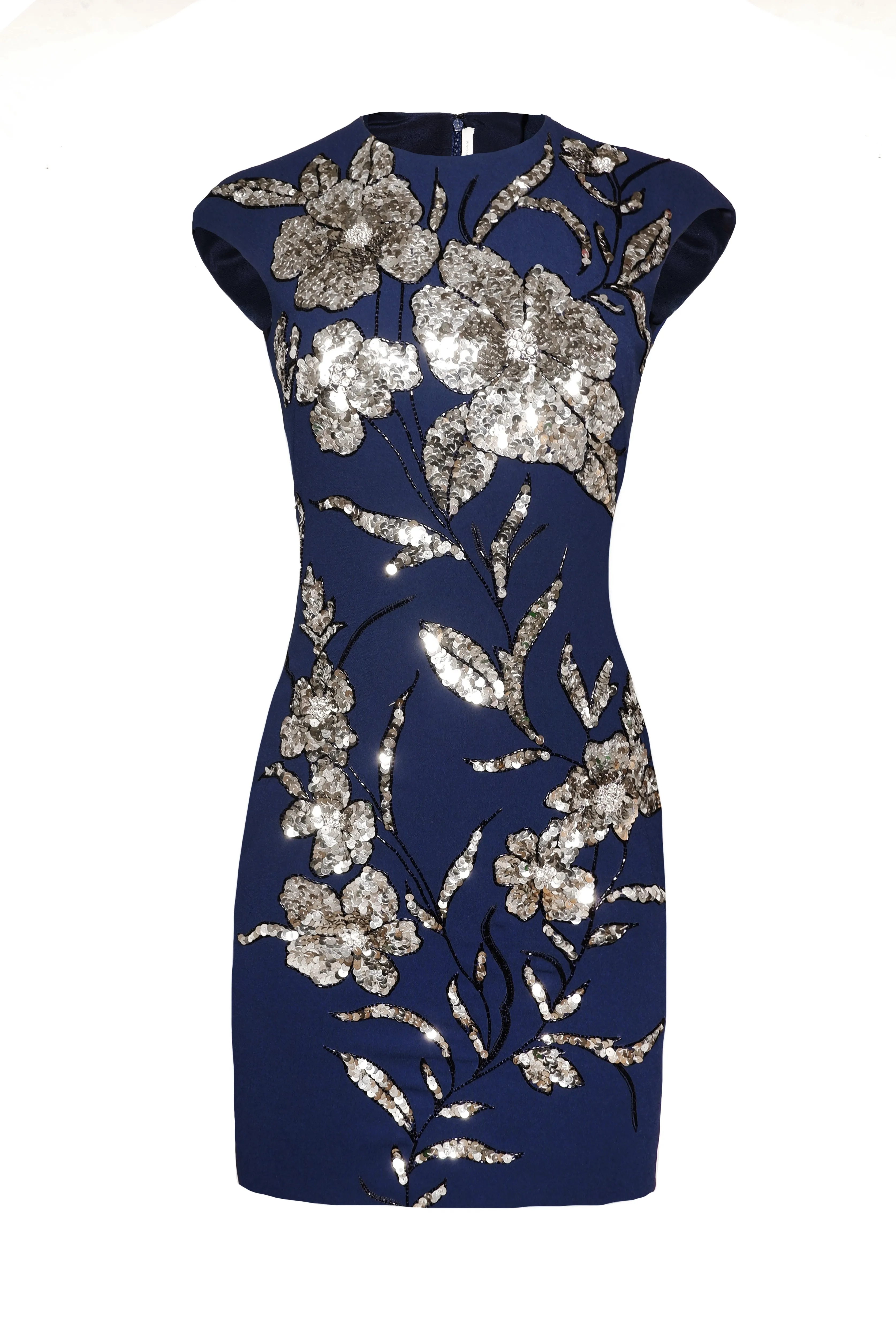 EMBROIDERED JEWEL NECK CAP SLEEVE DRESS sold by Naeem Khan product image thumbnail 2
