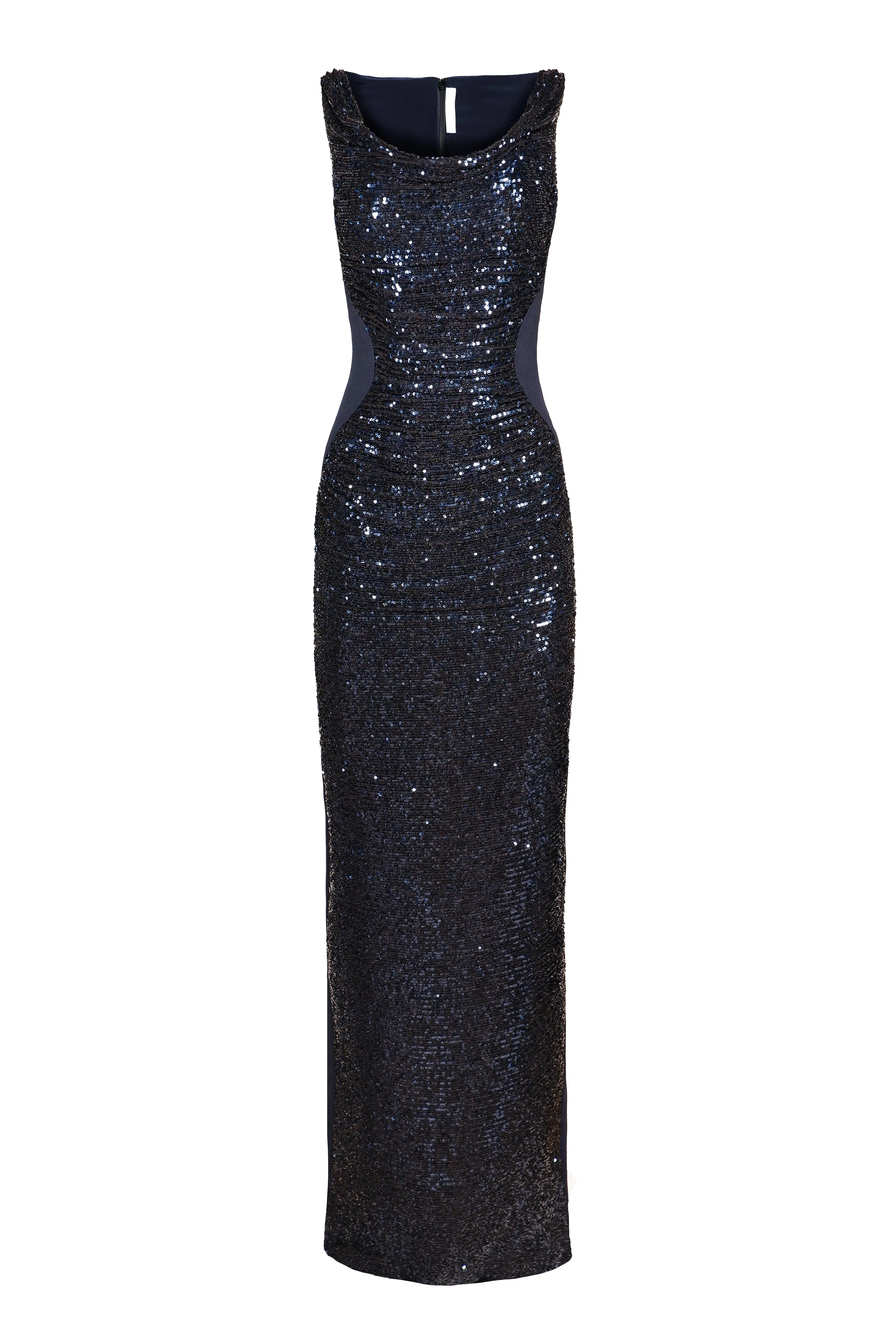 STRETCH SEQUIN AND CREPE SCOOP NECK GOWN sold by Naeem Khan