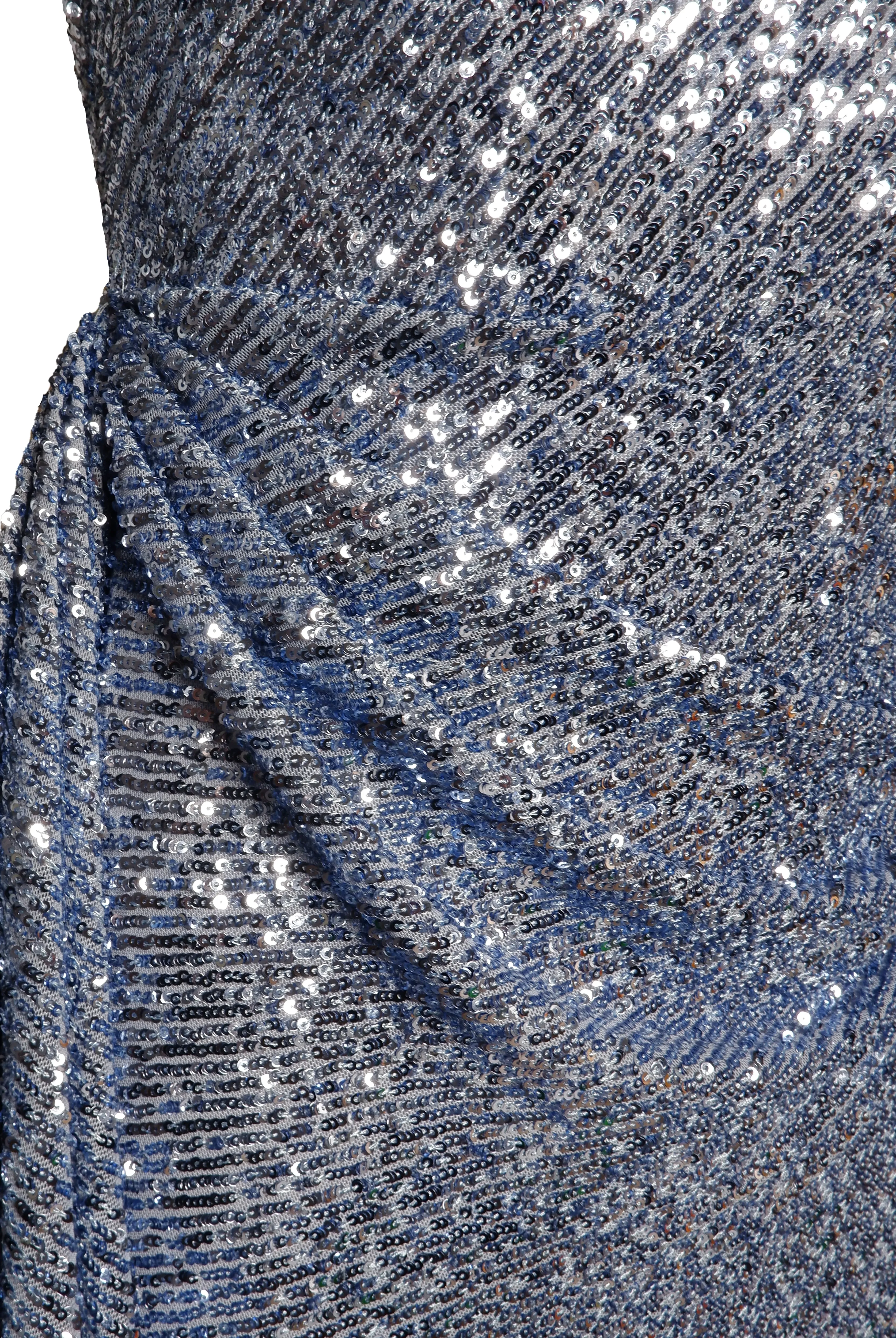 STRETCH SEQUIN CAP SLEEVE DRAPED GOWN sold by Naeem Khan product image thumbnail 4