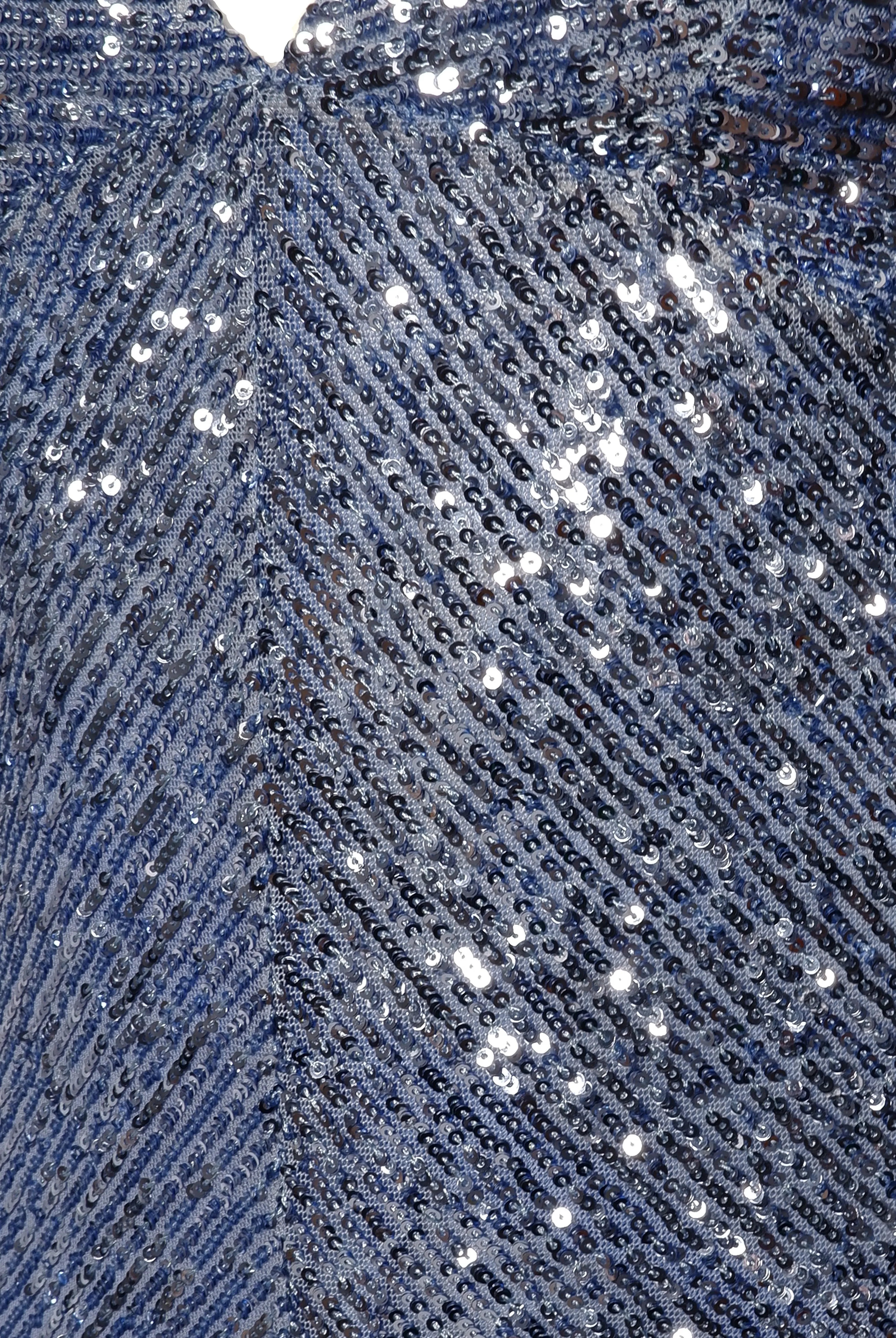 STRETCH SEQUIN V NECK COWL BACK GOWN sold by Naeem Khan product image thumbnail 3