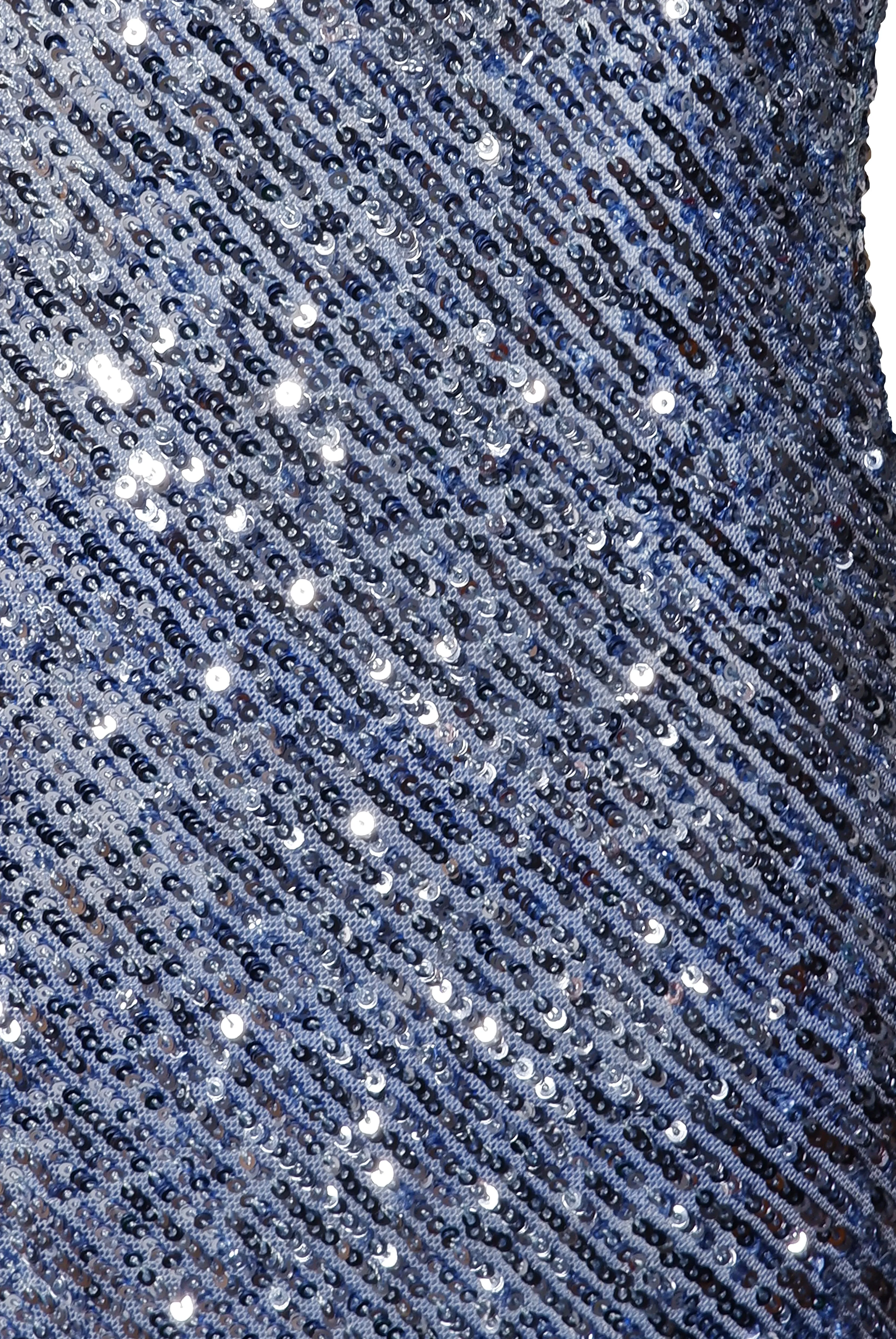 STRETCH SEQUIN MOCK NECK HALTER DRESS sold by Naeem Khan product image thumbnail 3