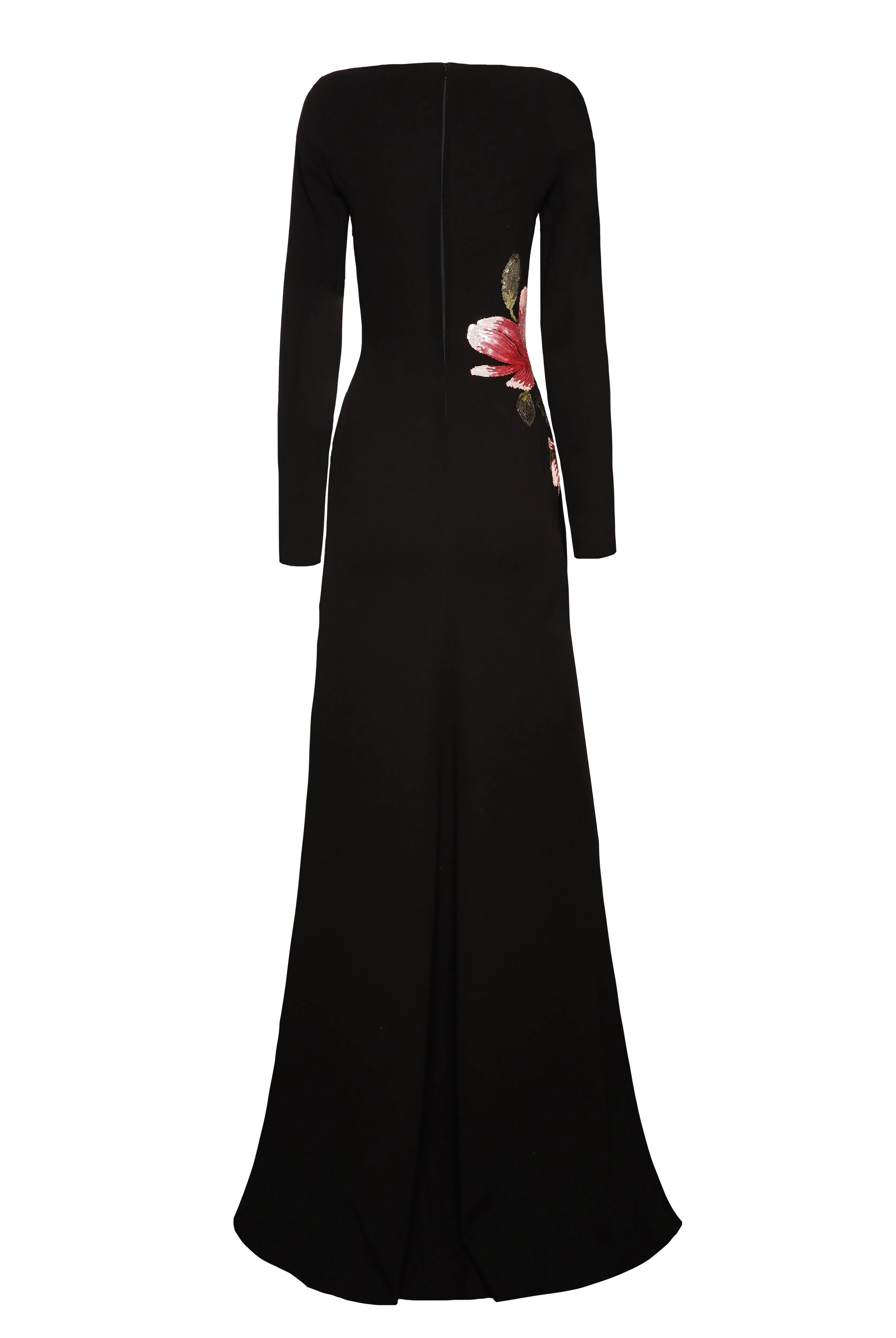 BOAT NECK LONG SLEEVE FIT-AND-FLARE GOWN sold by Naeem Khan product image thumbnail 3