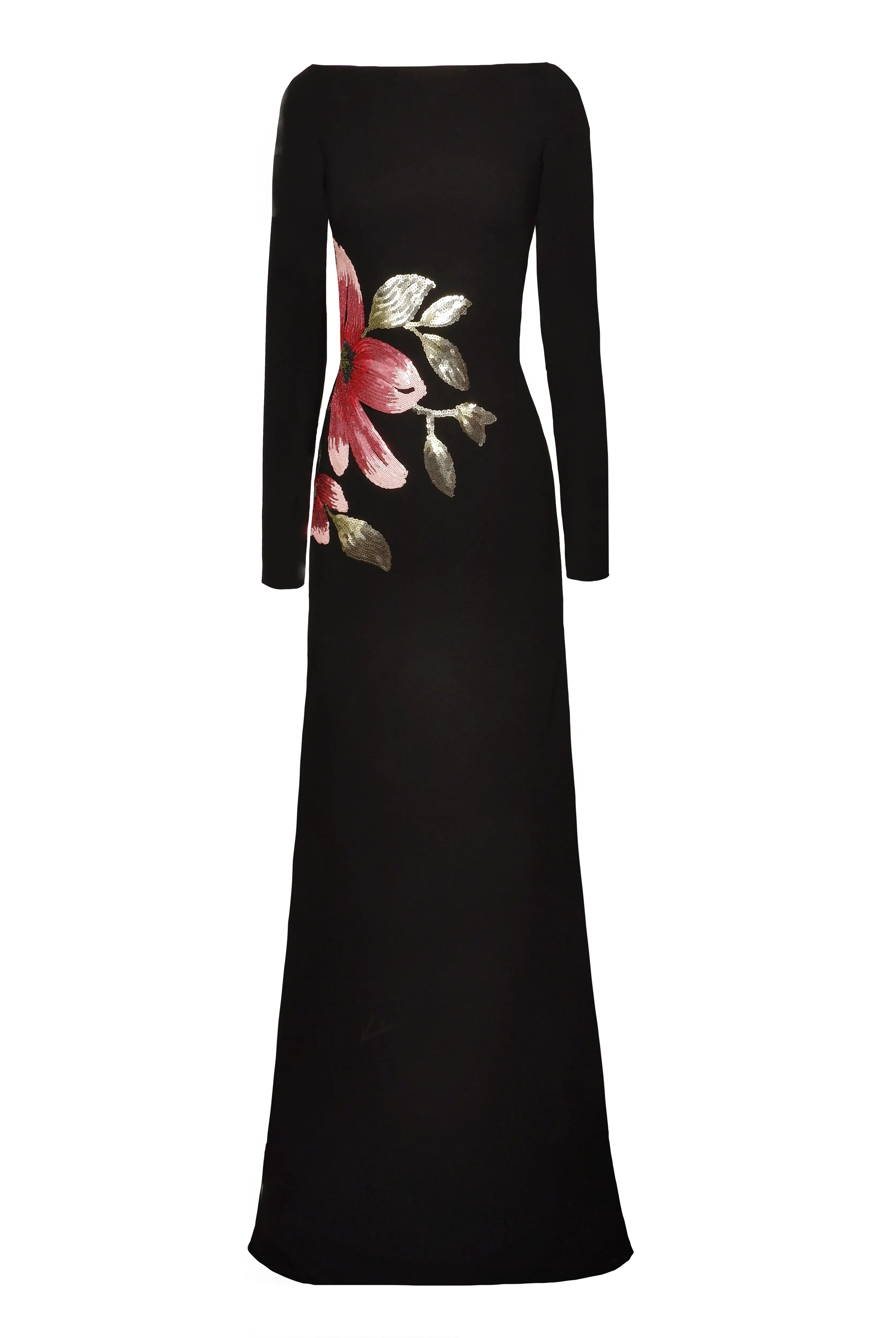 BOAT NECK LONG SLEEVE FIT-AND-FLARE GOWN sold by Naeem Khan product image thumbnail 2