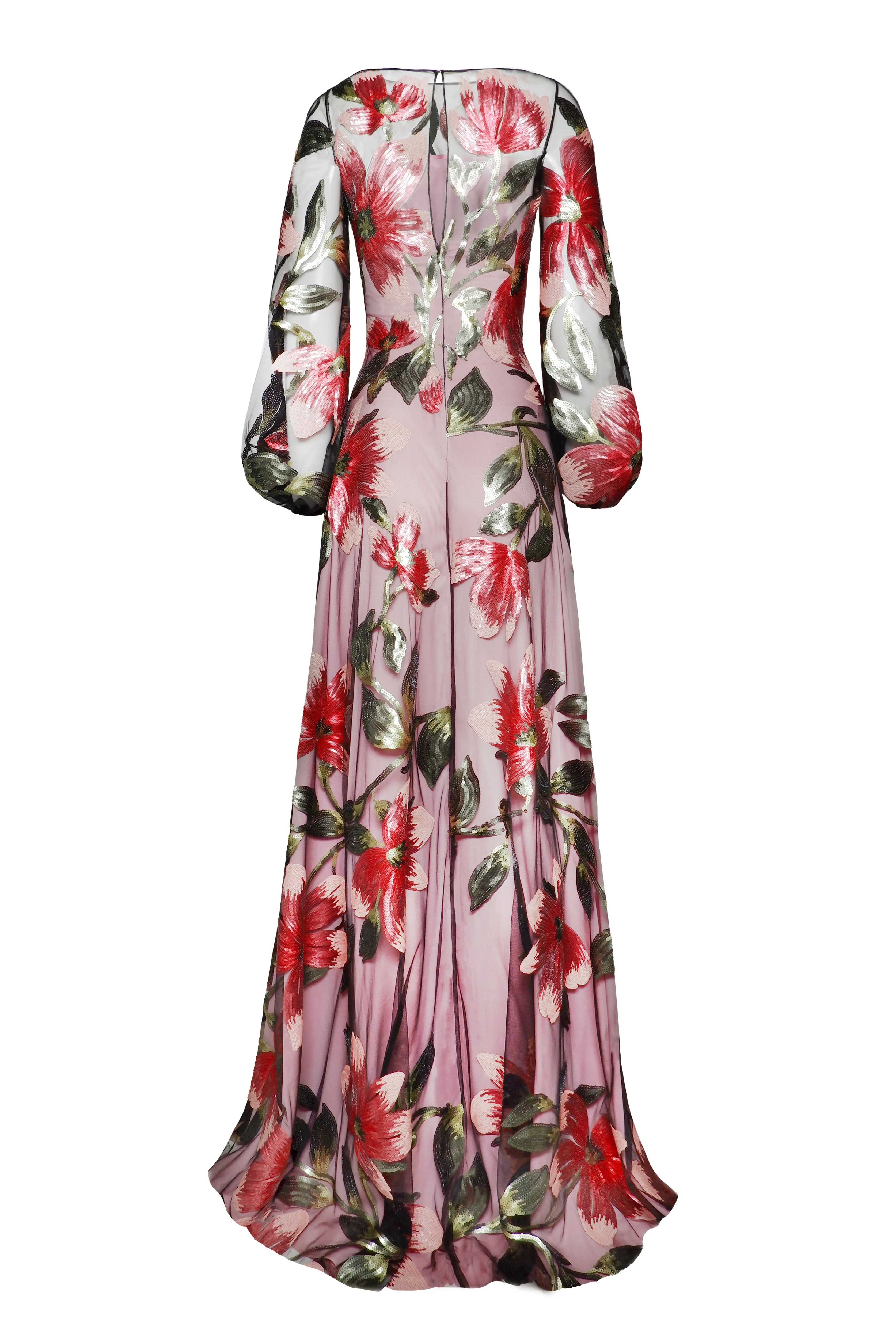 BOAT NECK BLOUSON SLEEVE GOWN sold by Naeem Khan product image thumbnail 3