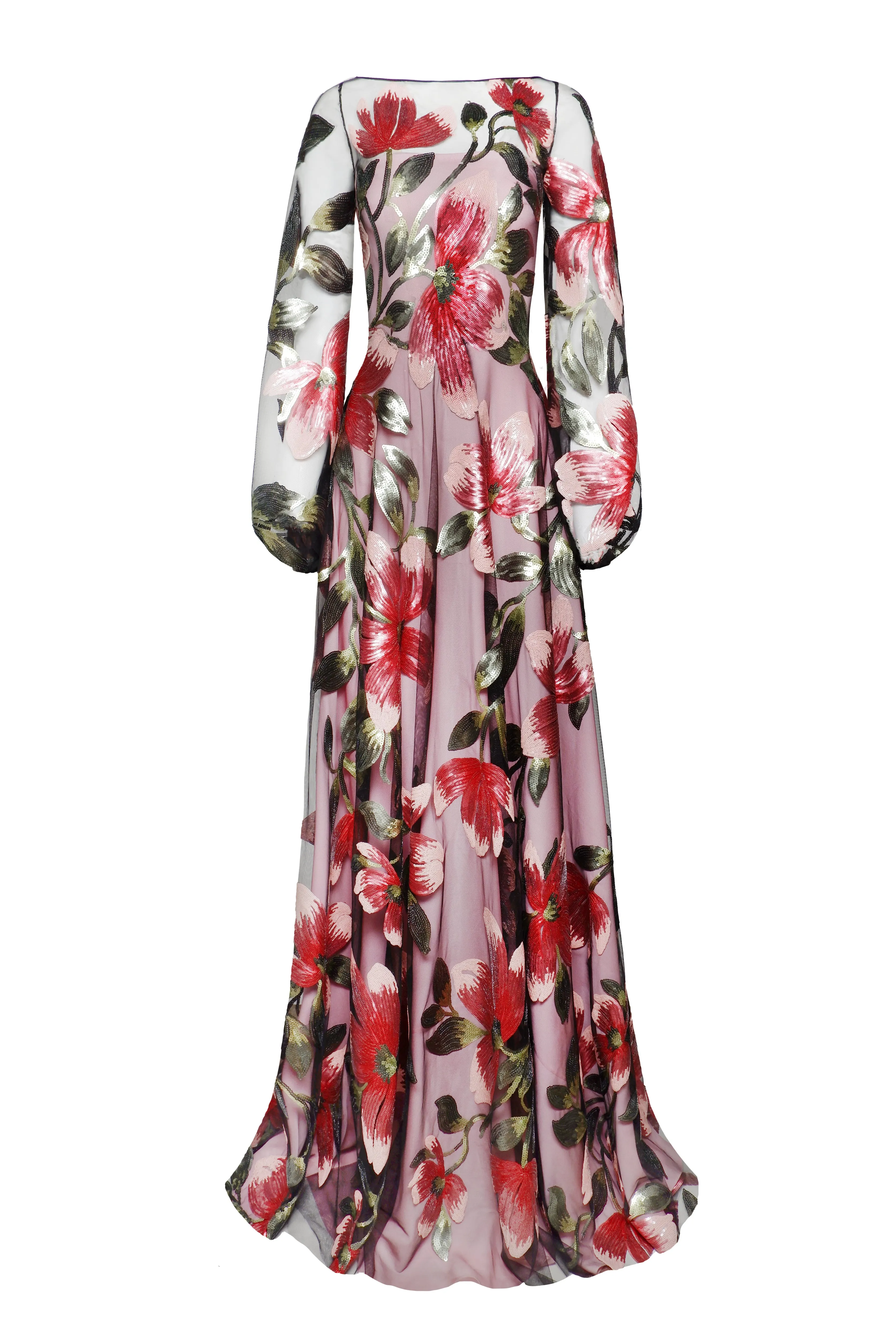 BOAT NECK BLOUSON SLEEVE GOWN sold by Naeem Khan product image thumbnail 2