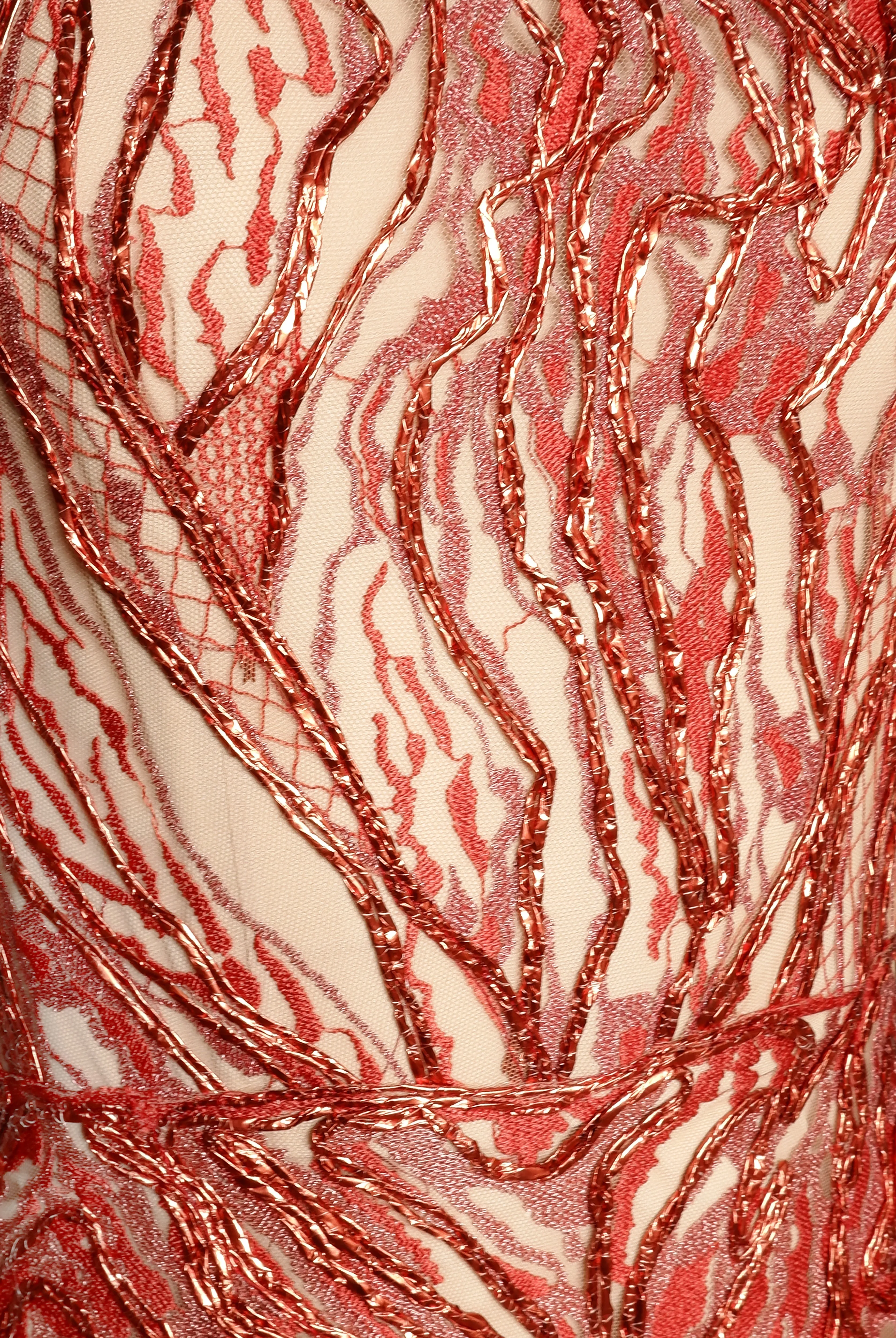 METALLIC RAFFIA STRAPLESS FIT-AND-FLARE GOWN sold by Naeem Khan product image thumbnail 4