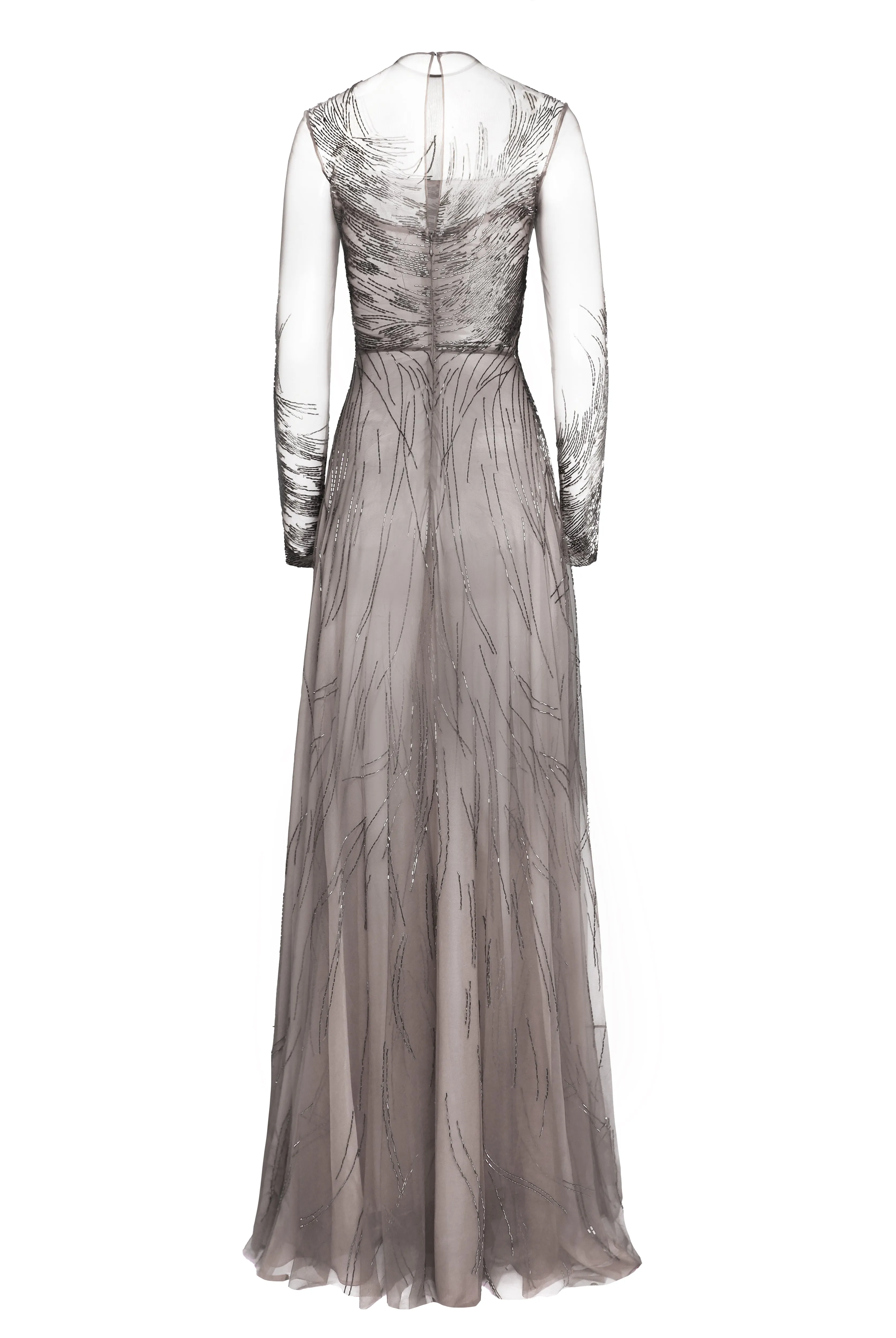 ABSTRACT BEADED LONG SLEEVE GOWN sold by Naeem Khan product image thumbnail 3