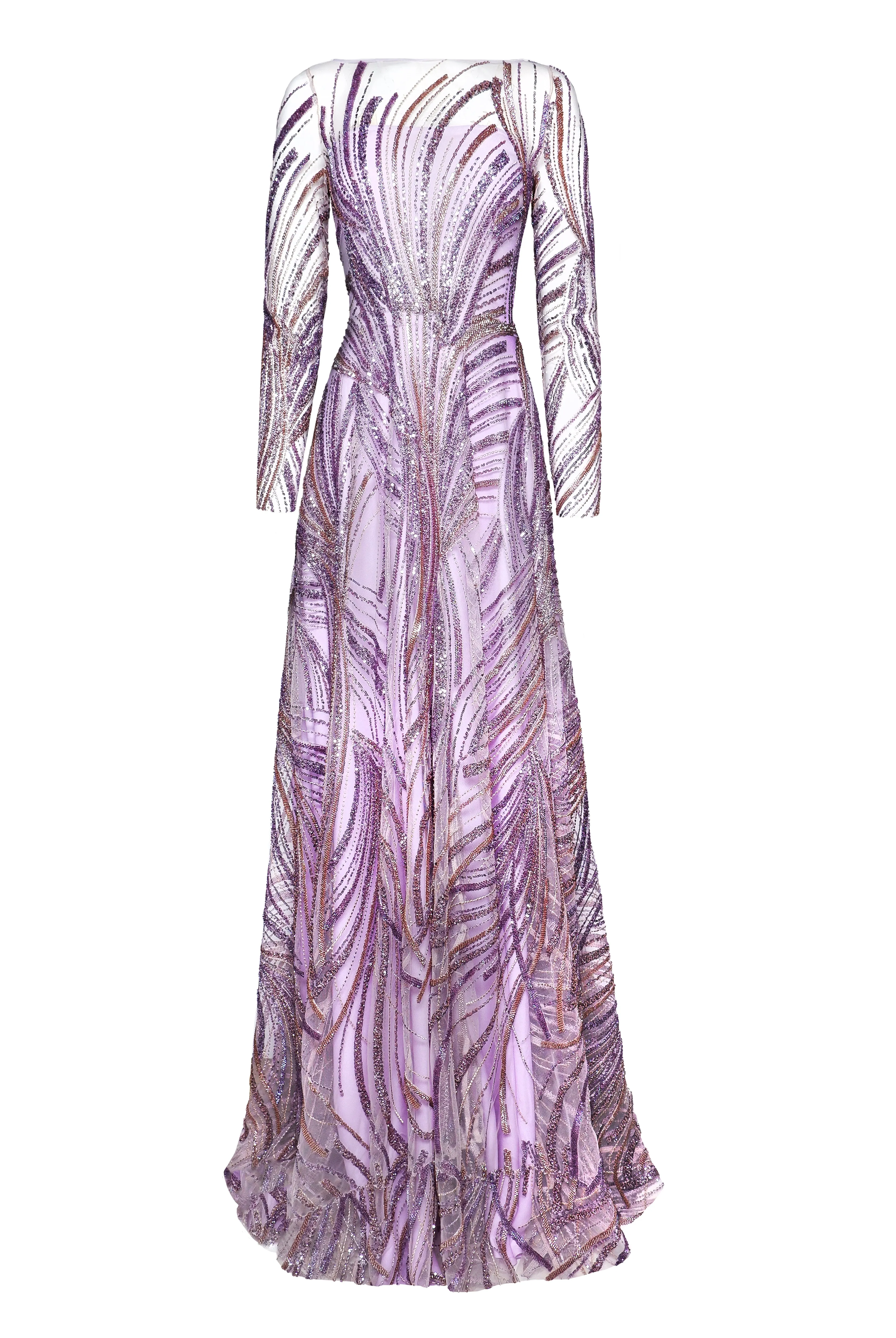 BEADED BOATNECK LONG SLEEVE GOWN sold by Naeem Khan product image thumbnail 2
