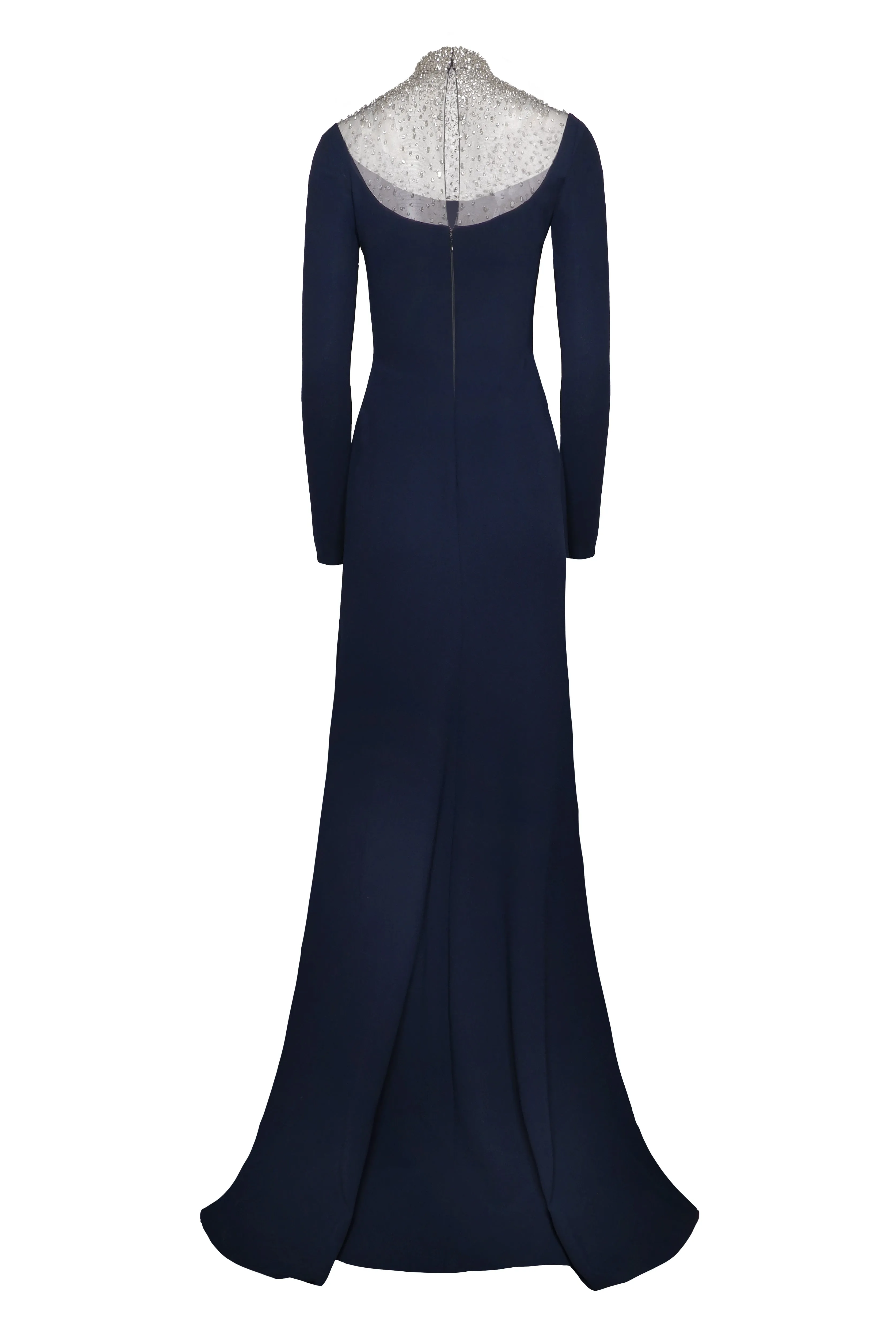 OMBRE BEADED NECKLINE LONG SLEEVE GOWN sold by Naeem Khan product image thumbnail 3