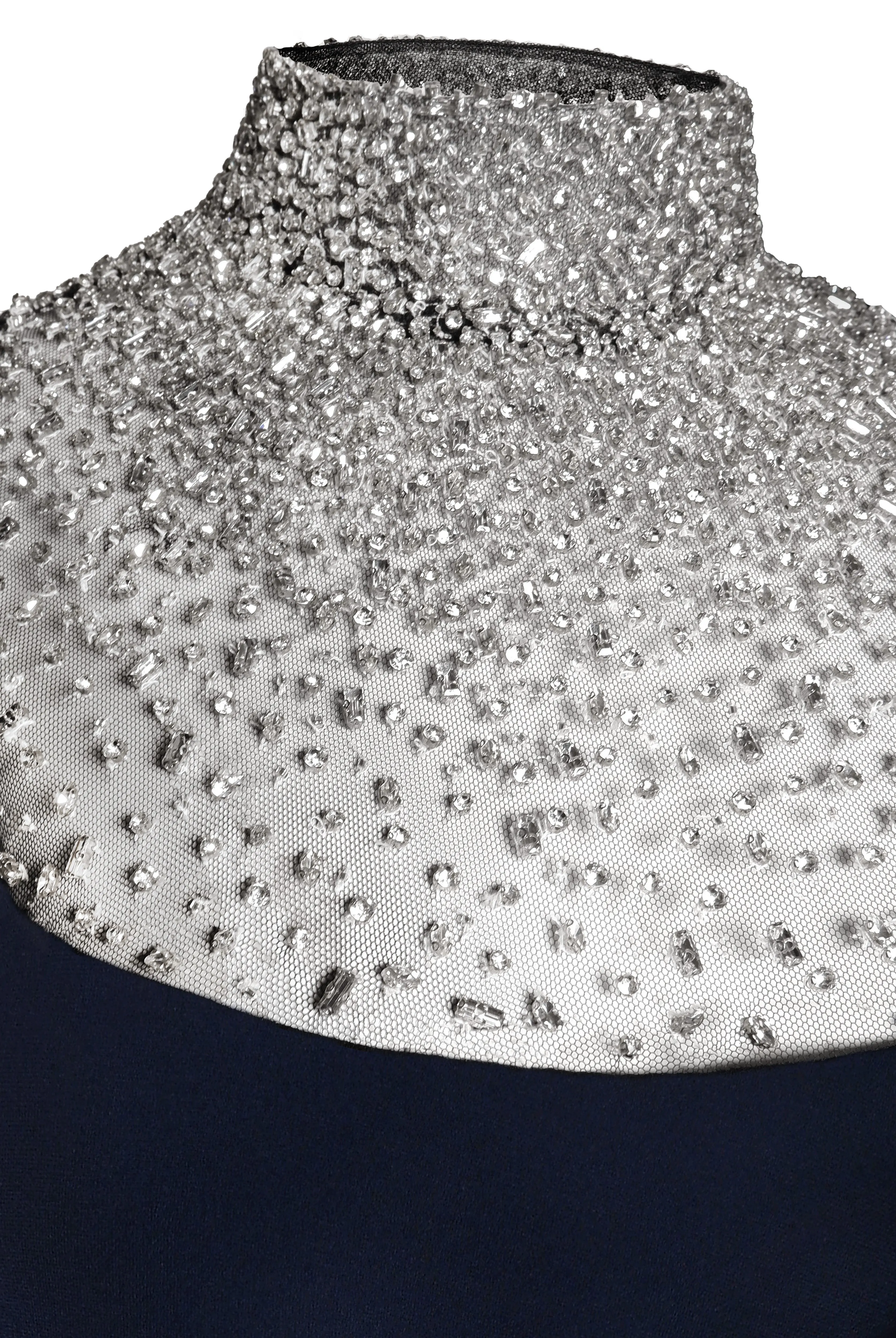 OMBRE BEADED NECKLINE LONG SLEEVE GOWN sold by Naeem Khan product image thumbnail 4