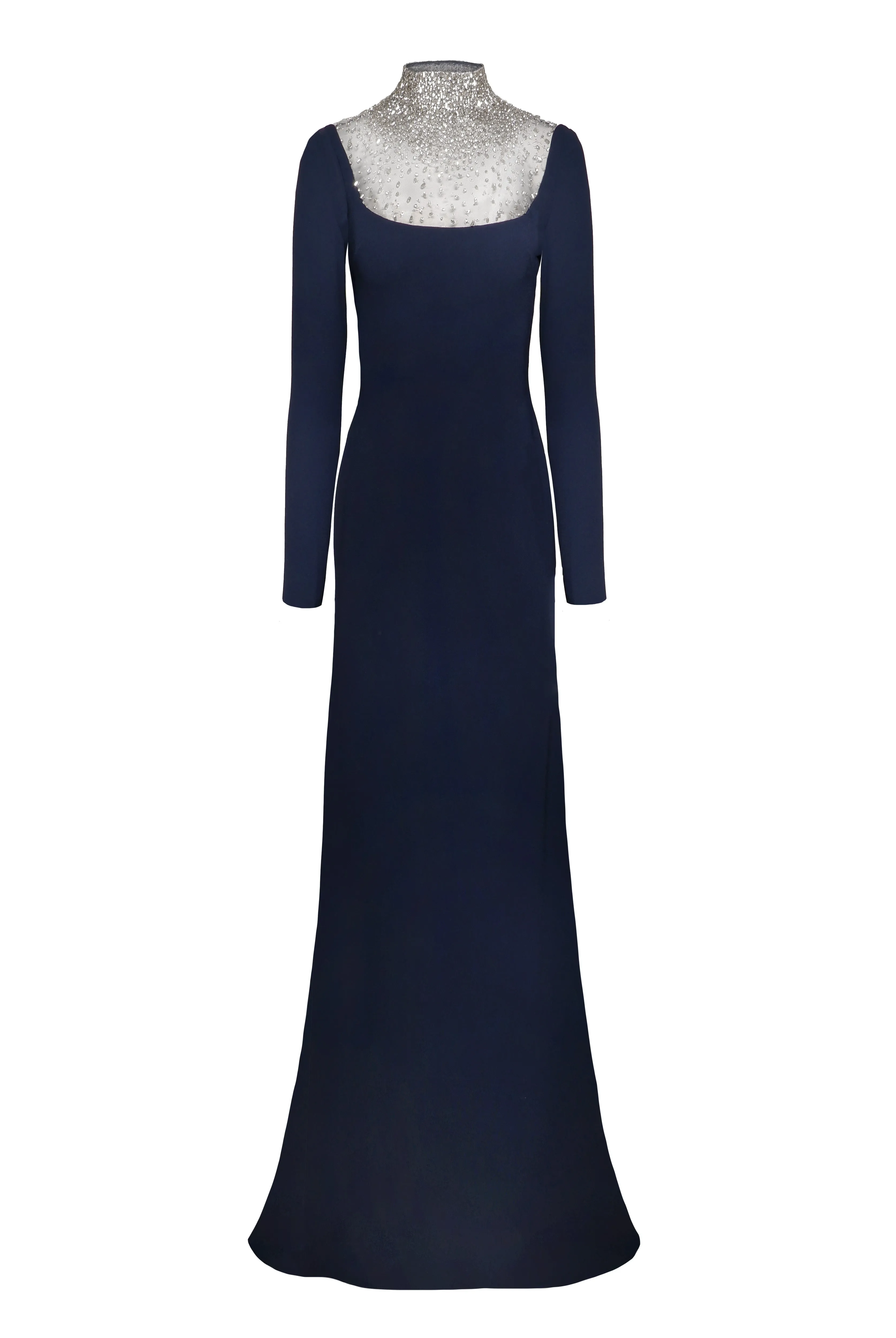 OMBRE BEADED NECKLINE LONG SLEEVE GOWN sold by Naeem Khan product image thumbnail 2