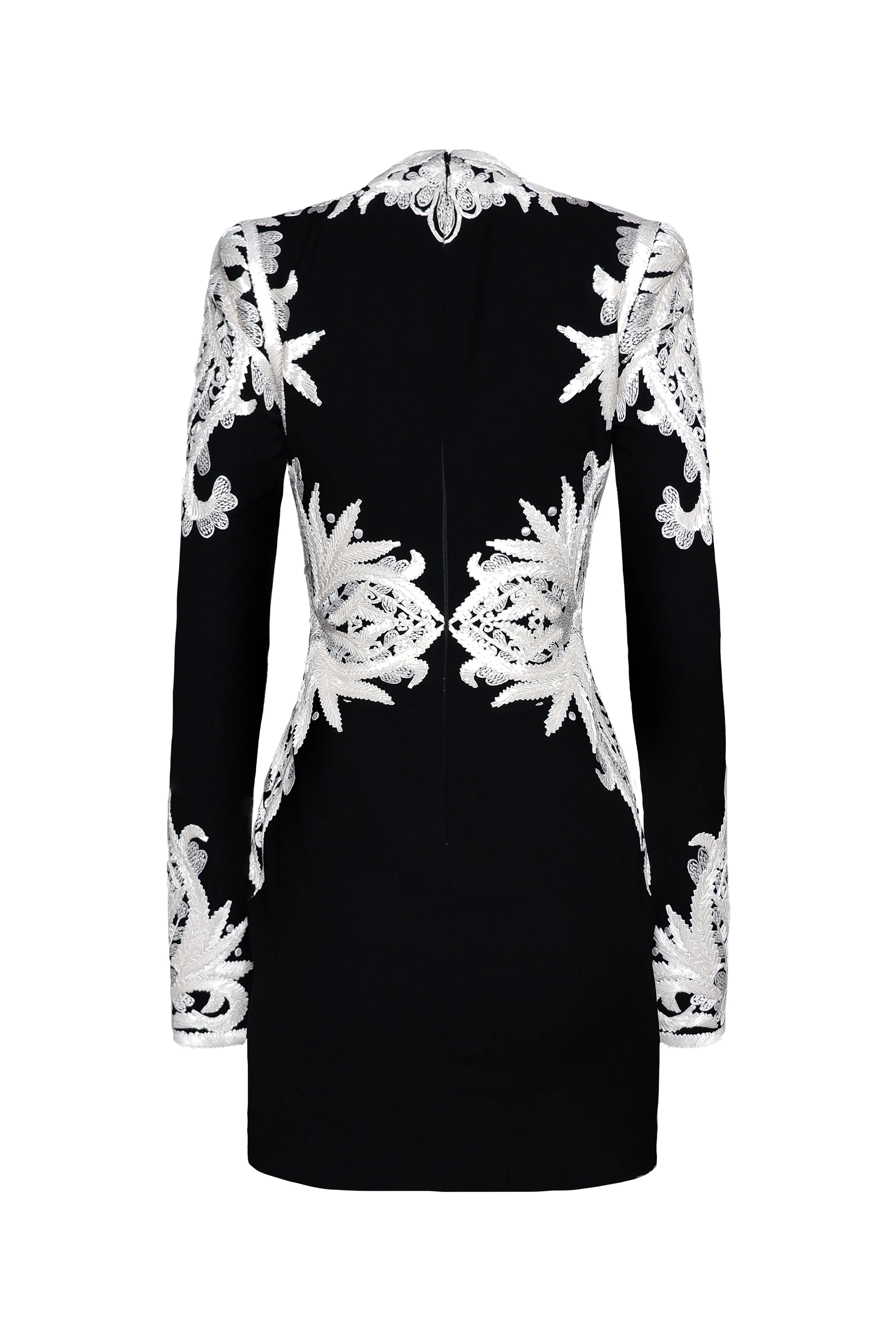 RIBBON EMBROIDERED LONG SLEEVE DRESS sold by Naeem Khan product image thumbnail 3