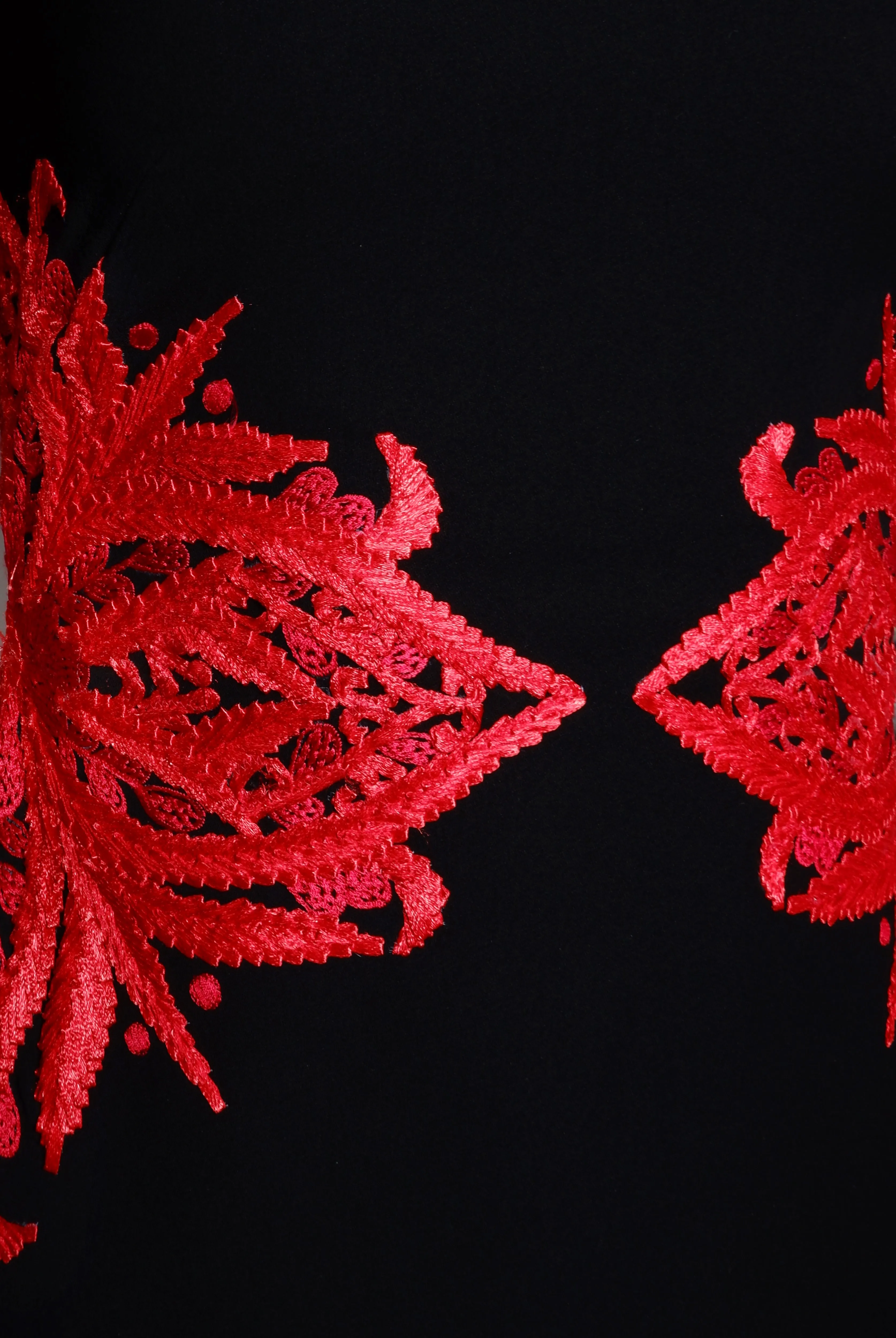 RIBBON EMBROIDERED CAP SLEEVE COLUMN GOWN sold by Naeem Khan product image thumbnail 3