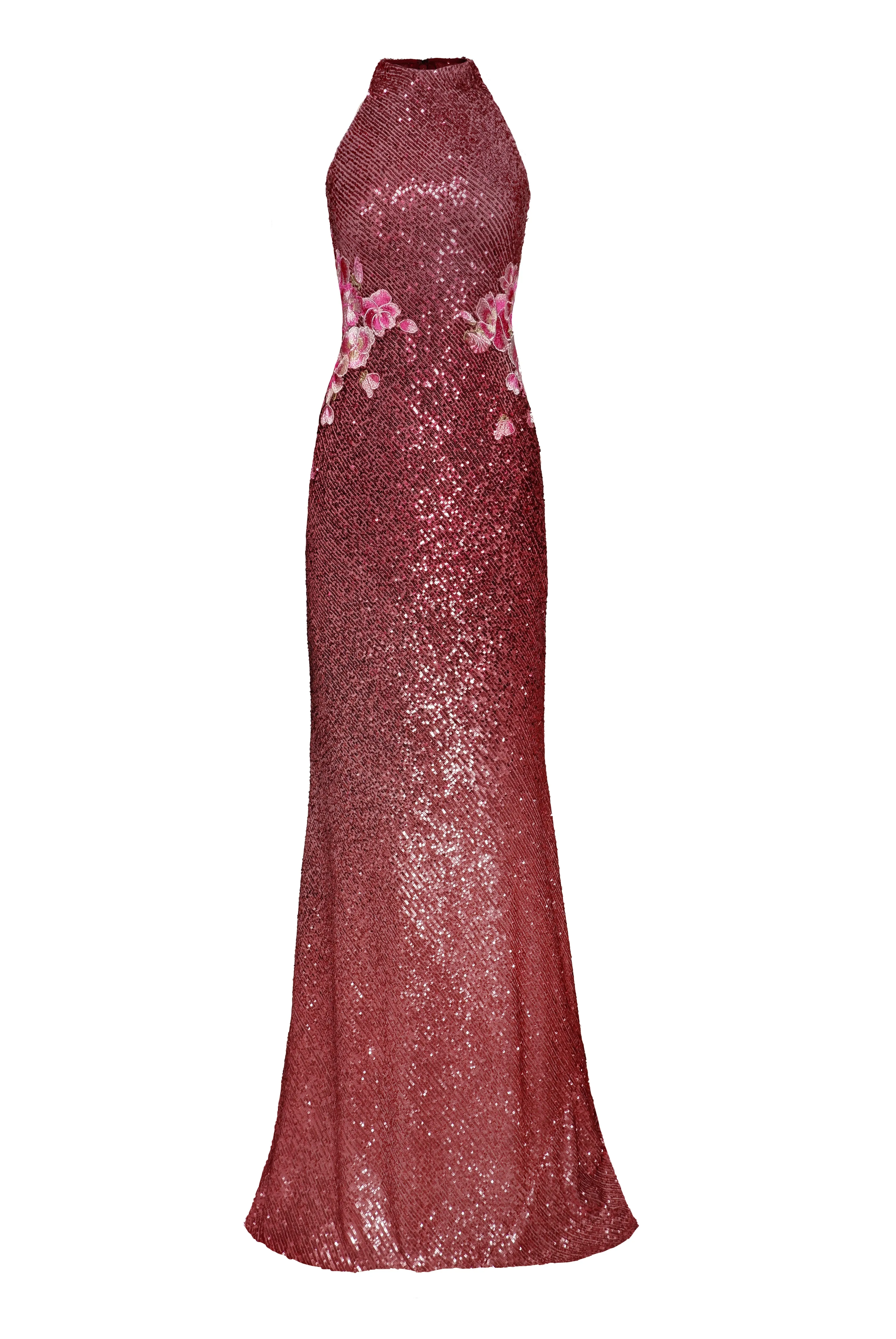 STRETCH SEQUIN HALTER GOWN sold by Naeem Khan product image thumbnail 2